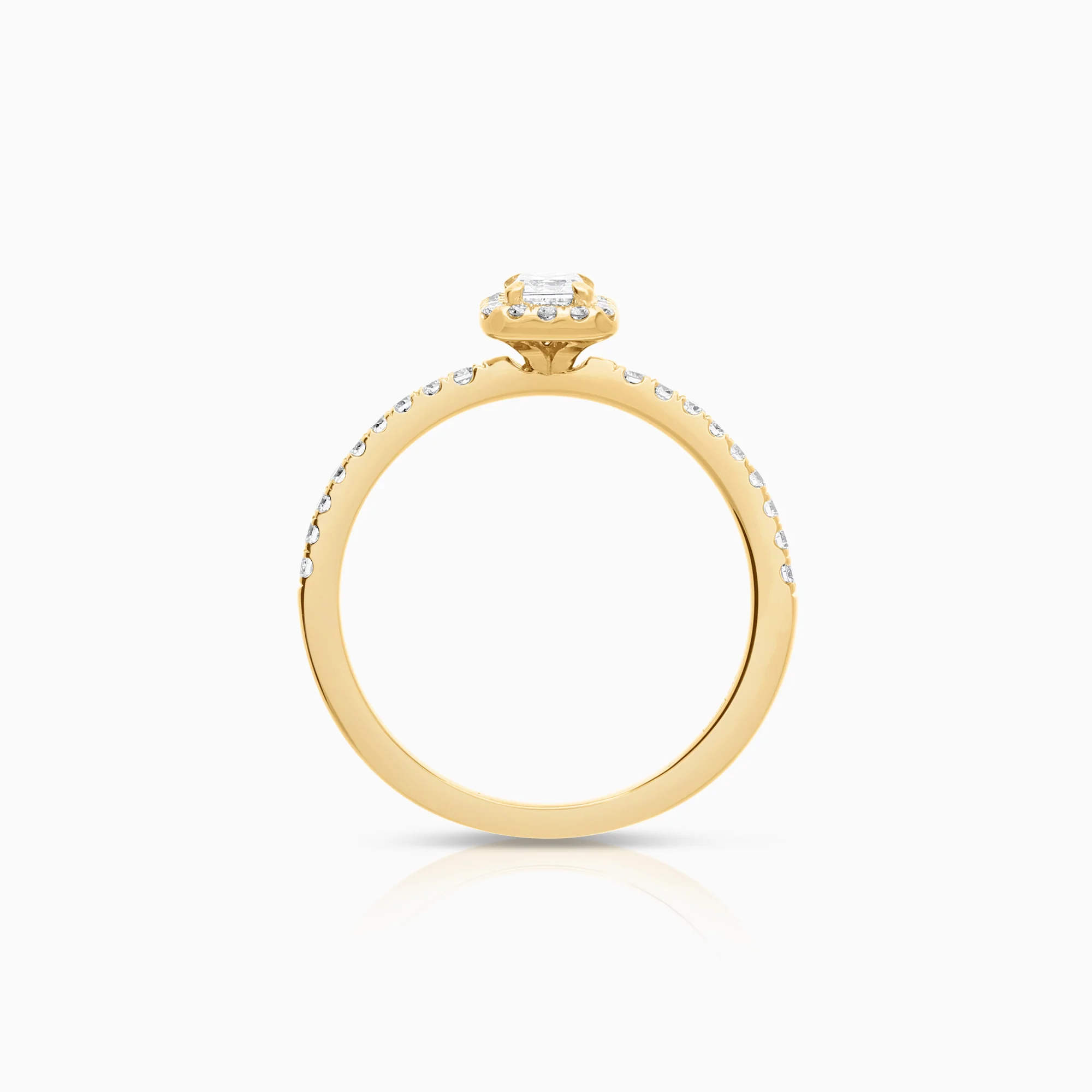 Halo ring 0.64ct 18K gold - Image 2