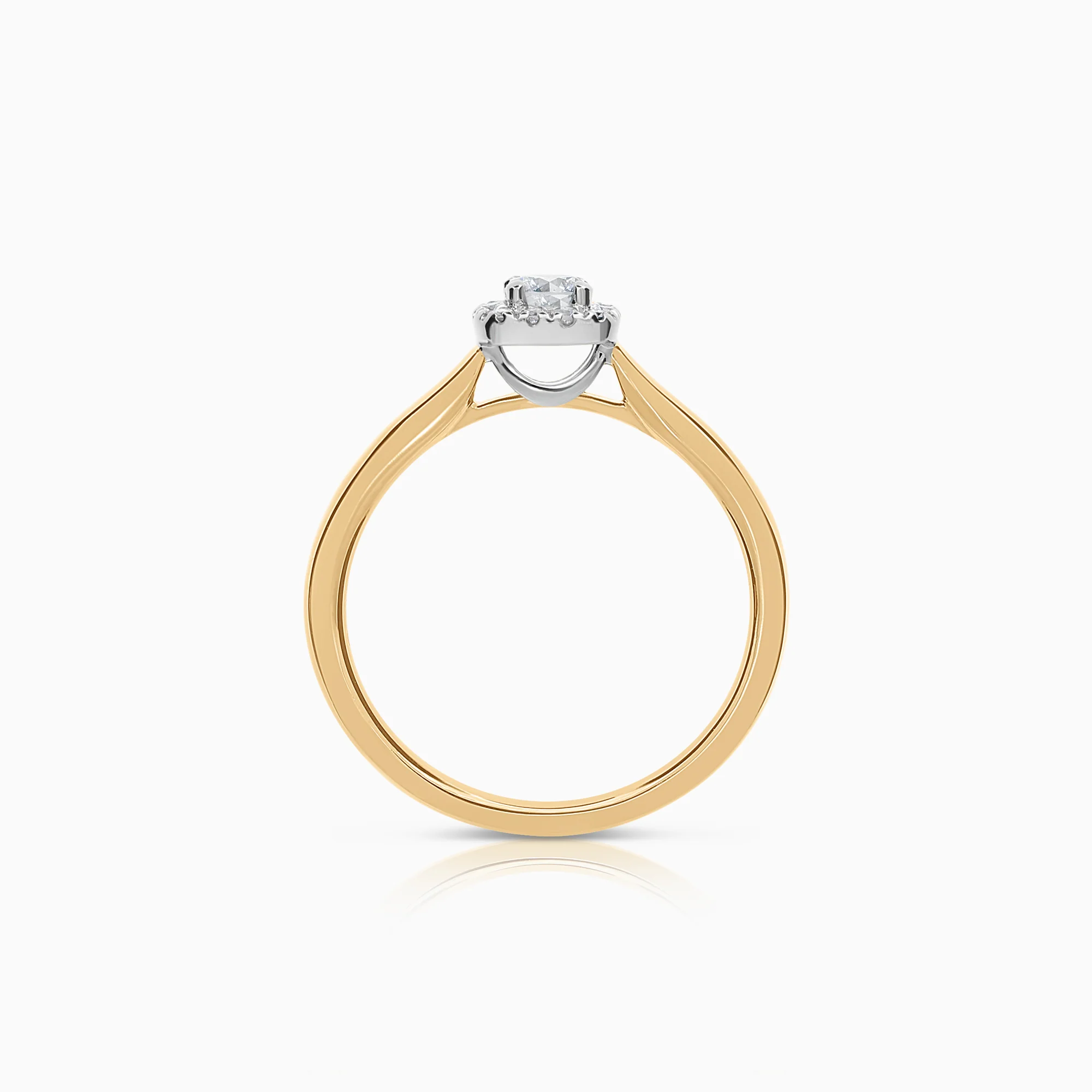 Halo ring 0.20ct 18K gold/white gold - Image 2