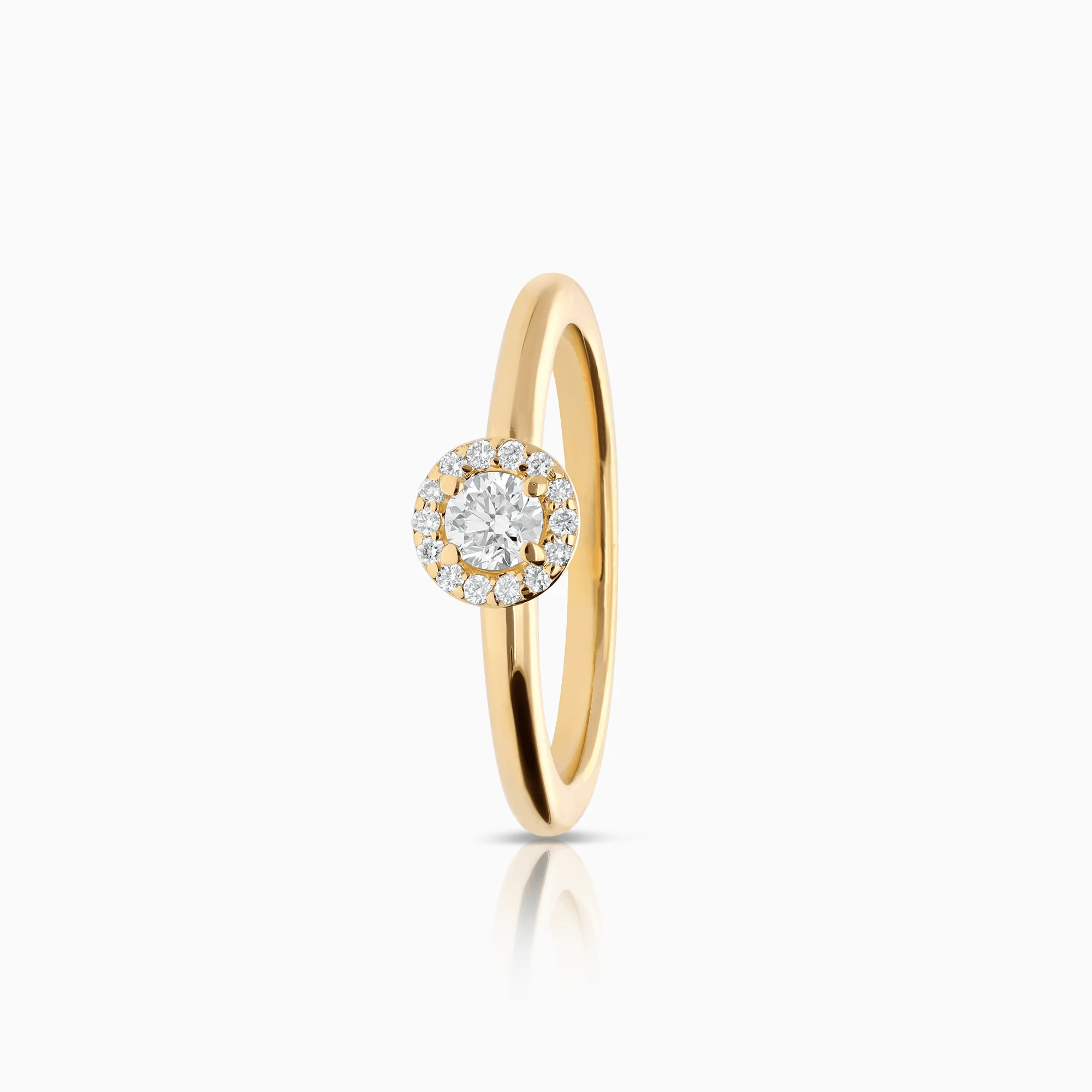 Halo ring 0.24ct 18K gold