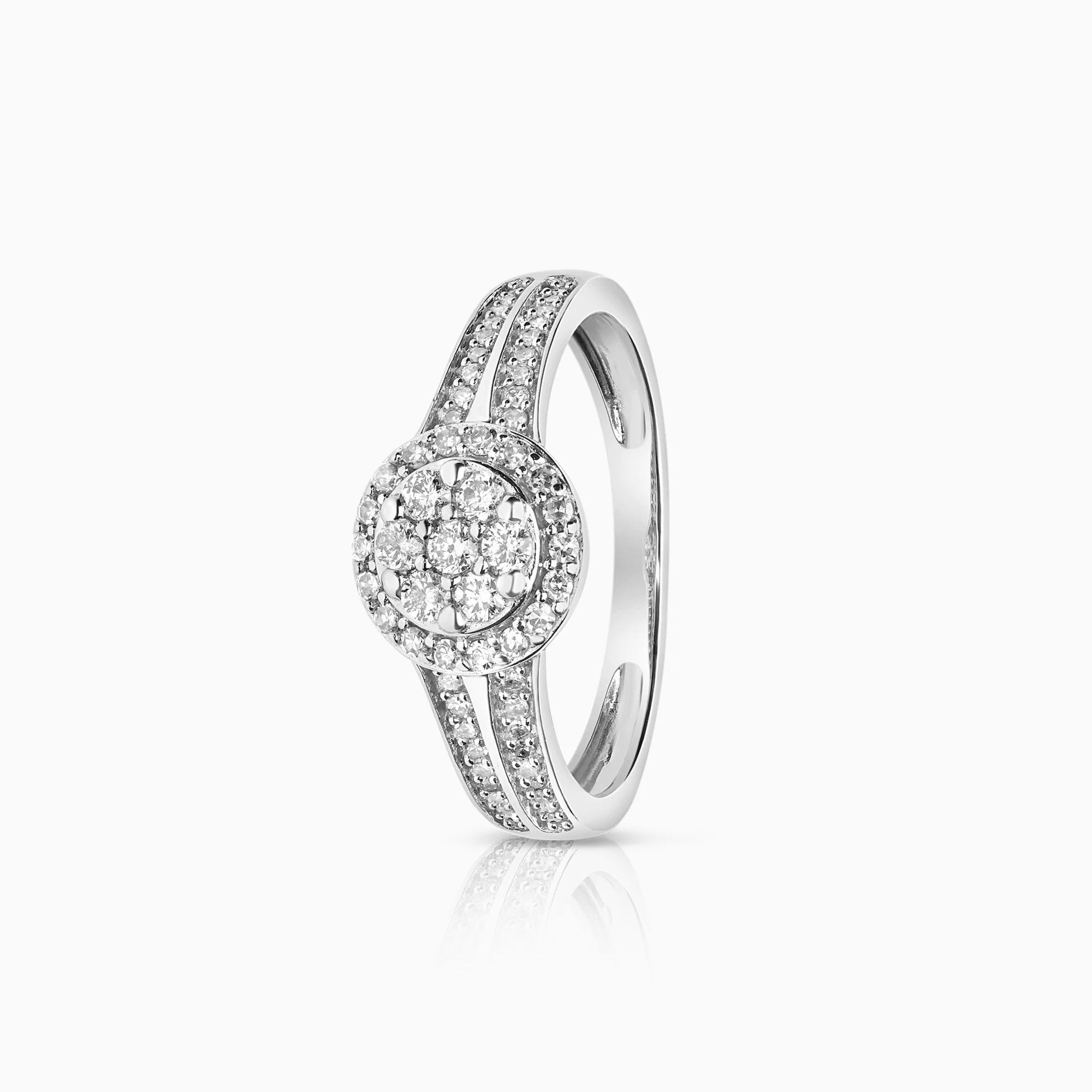 Halo ring 0.35ct 18K white gold