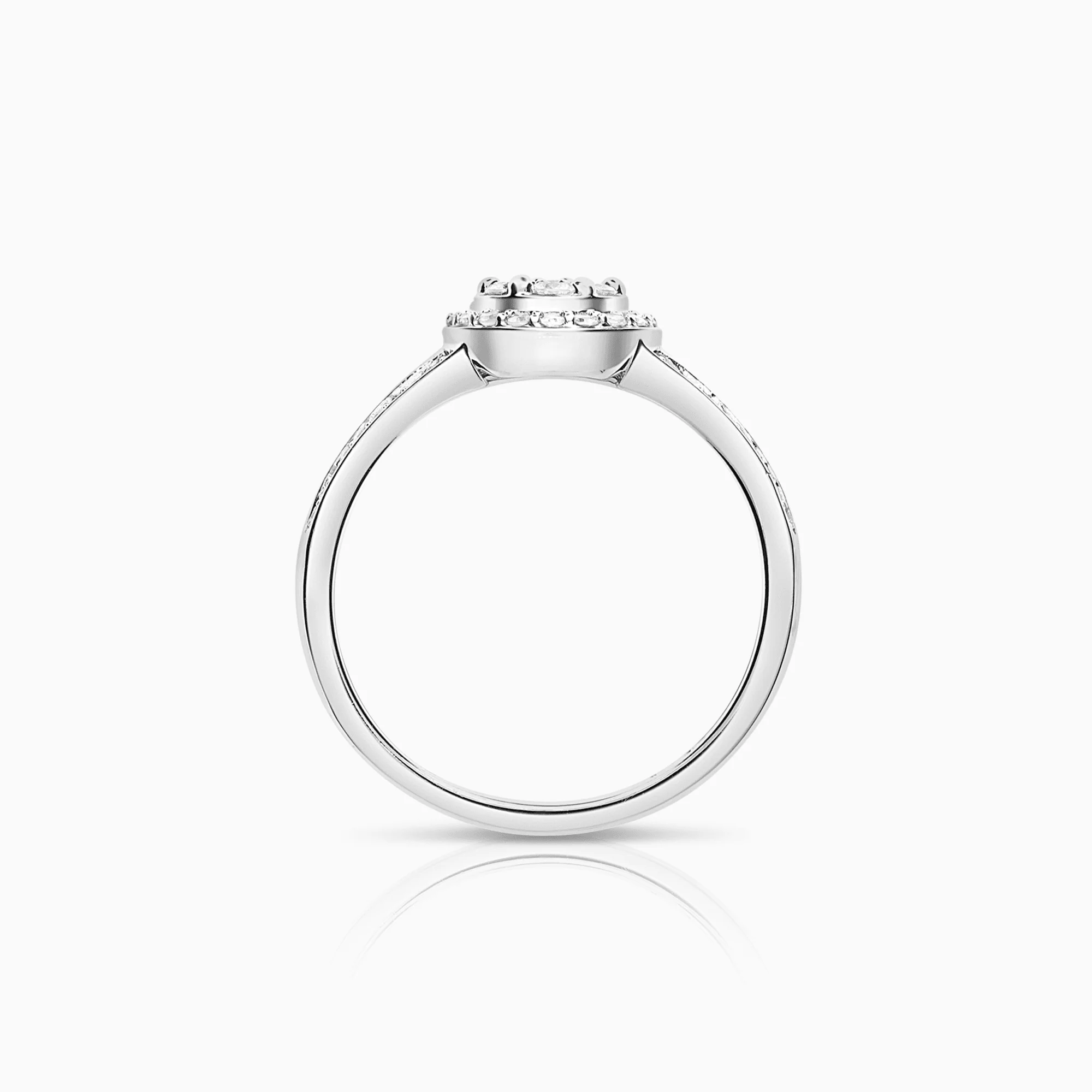 Halo ring 0.35ct 18K white gold - Image 2