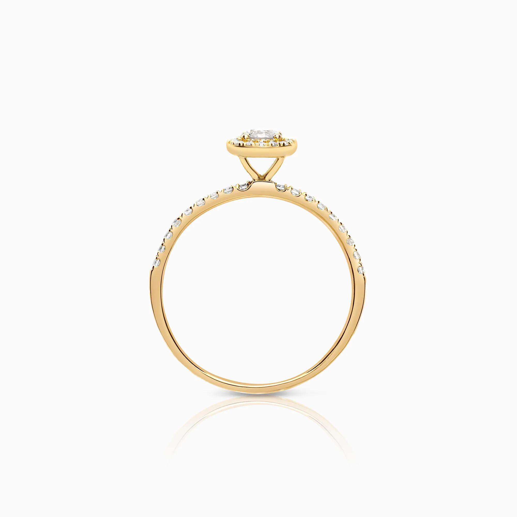 Halo ring 0.40ct 18K gold - Image 2