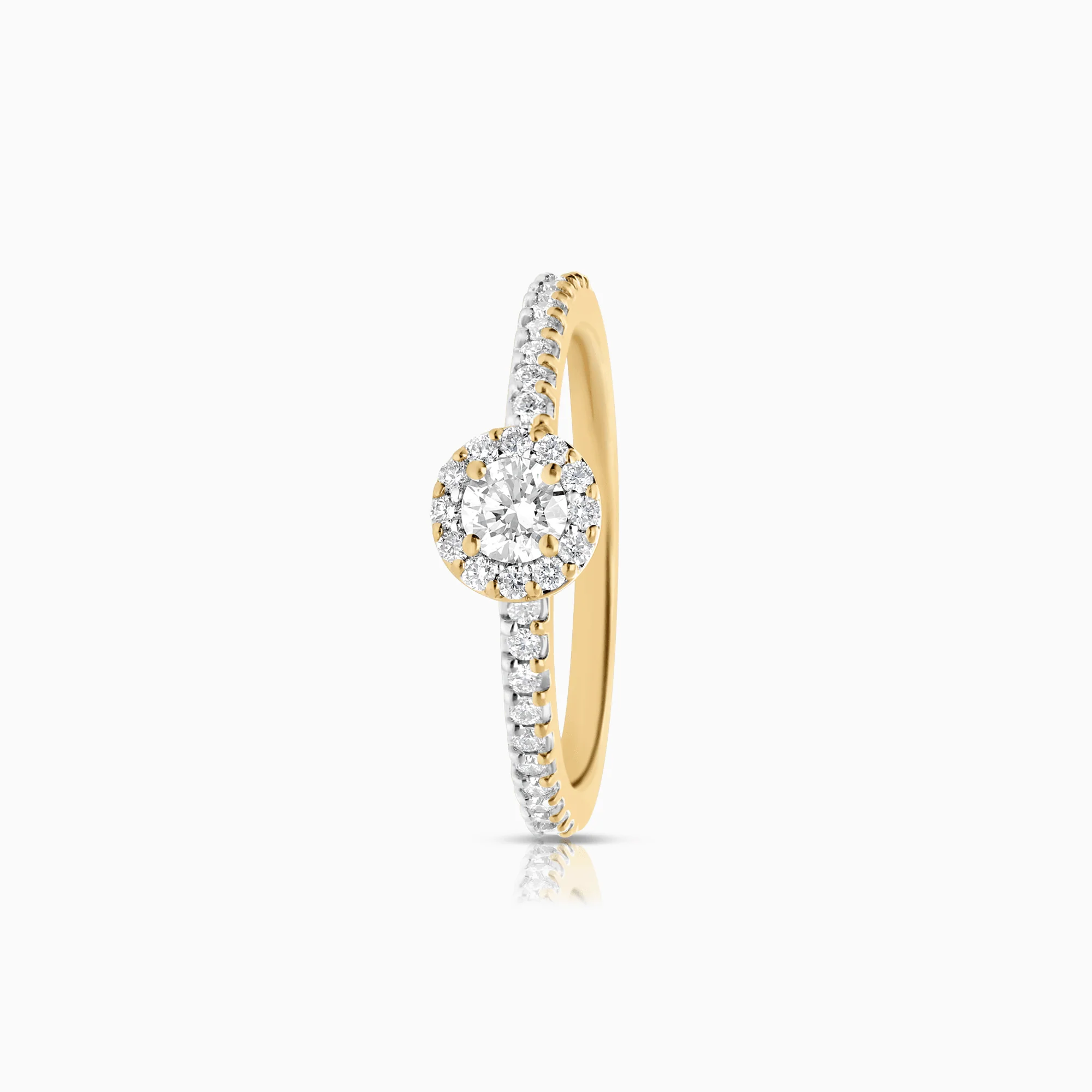 Halo ring 0.46ct 18K