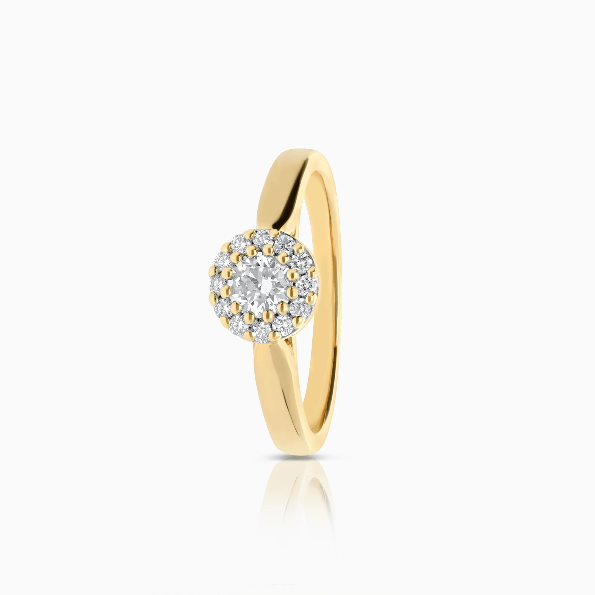 Halo ring 0.49ct 18K