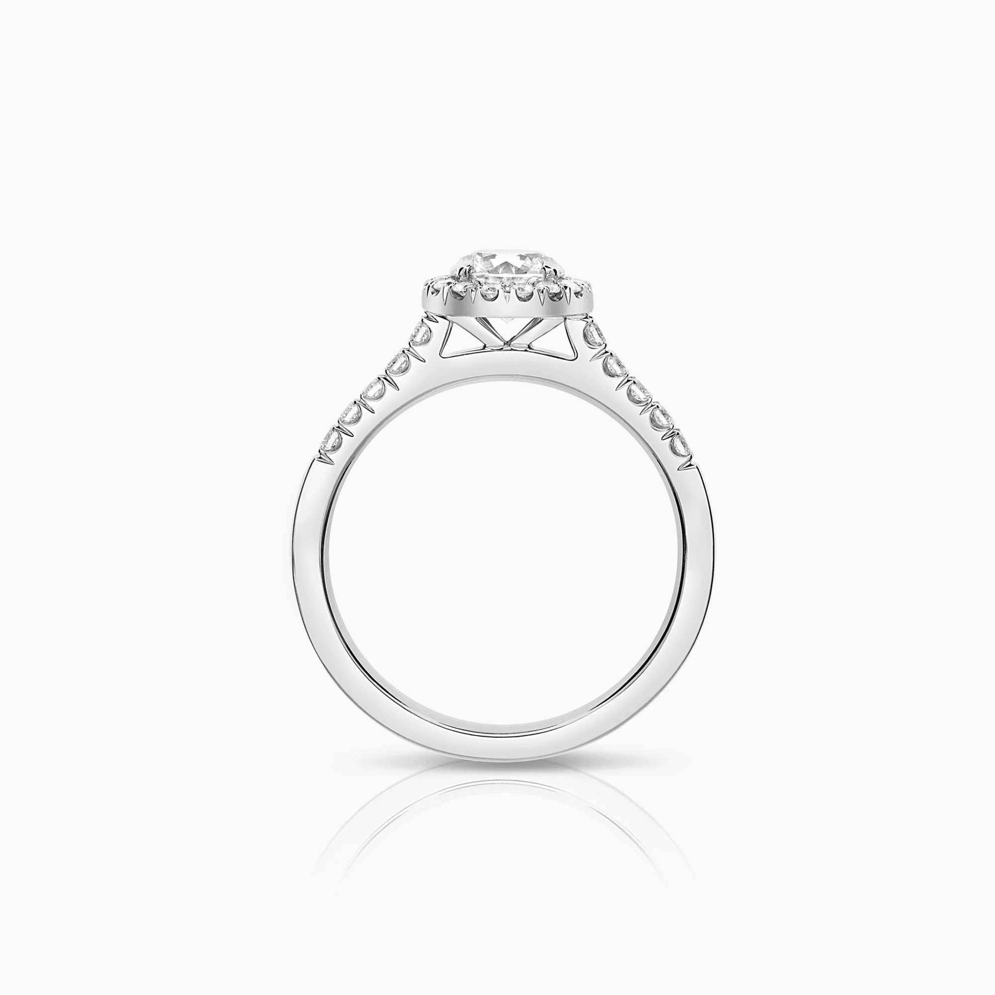 Halo ring 0.93ct 18K white gold - Image 3