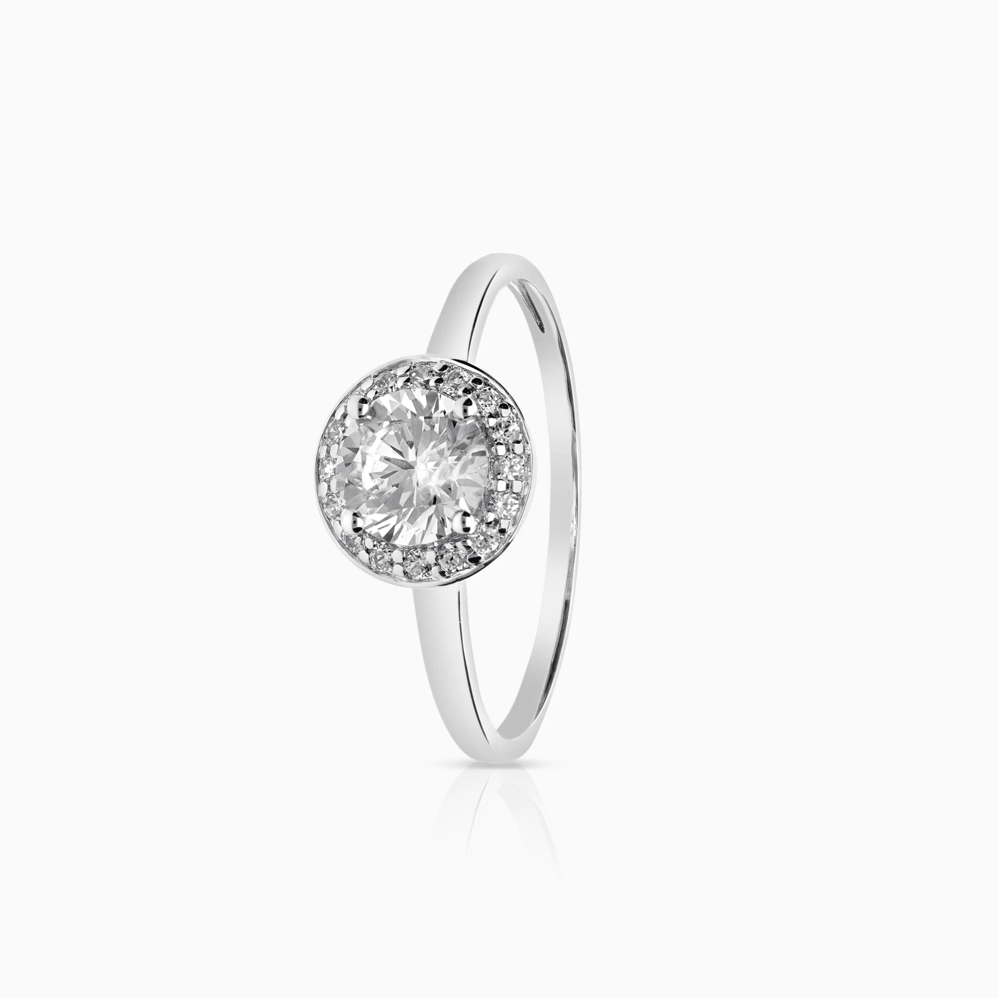 Halo ring cubic 2.10g 18K white gold