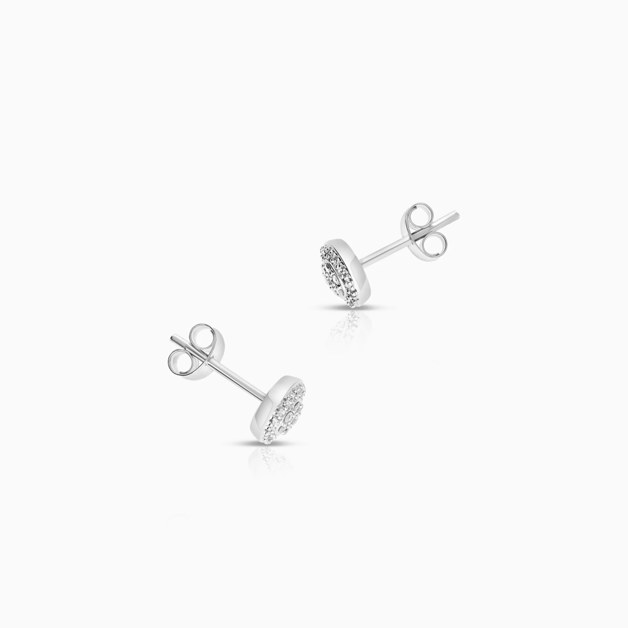 Halo earrings 0.15ct 18K white gold - Image 2