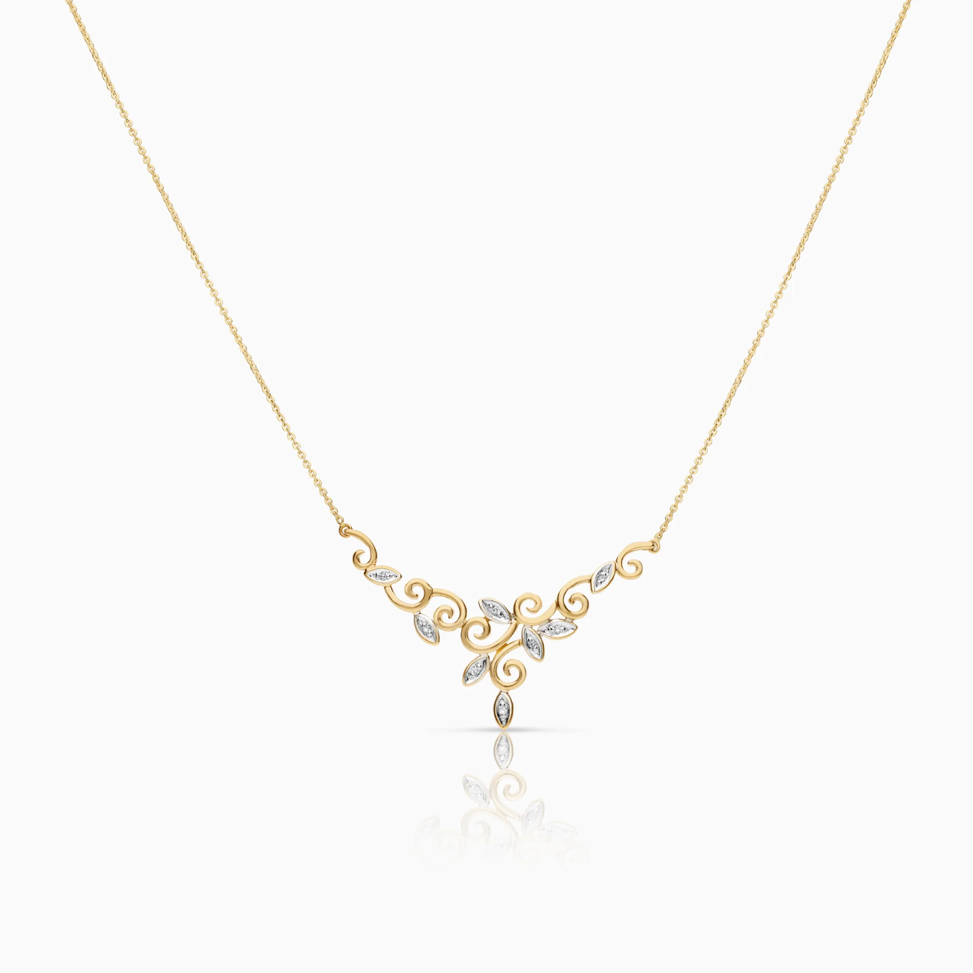Diamond necklace 0.04ct 18K gold