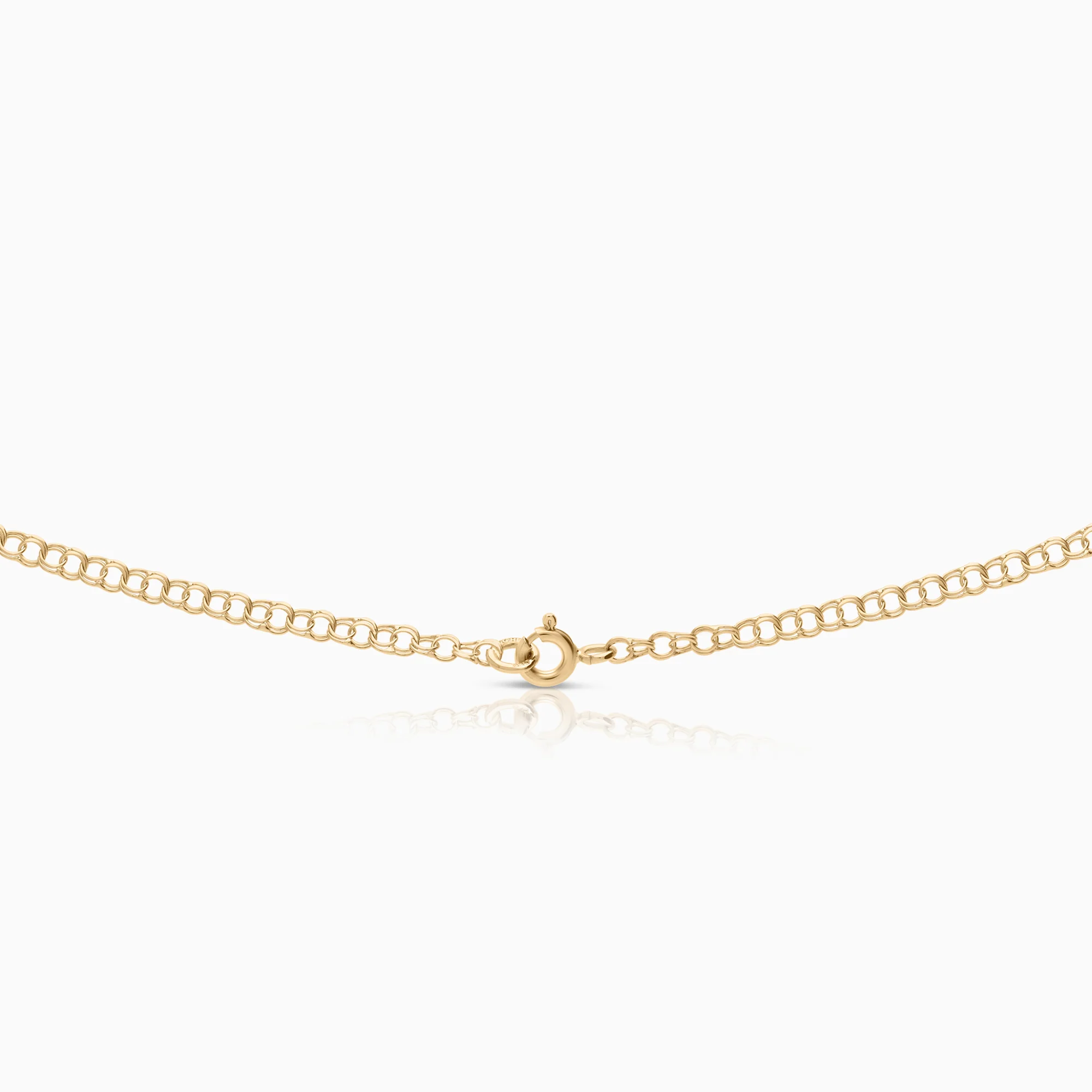 Necklace with sapphire and diamond pendant 18K gold - Image 2