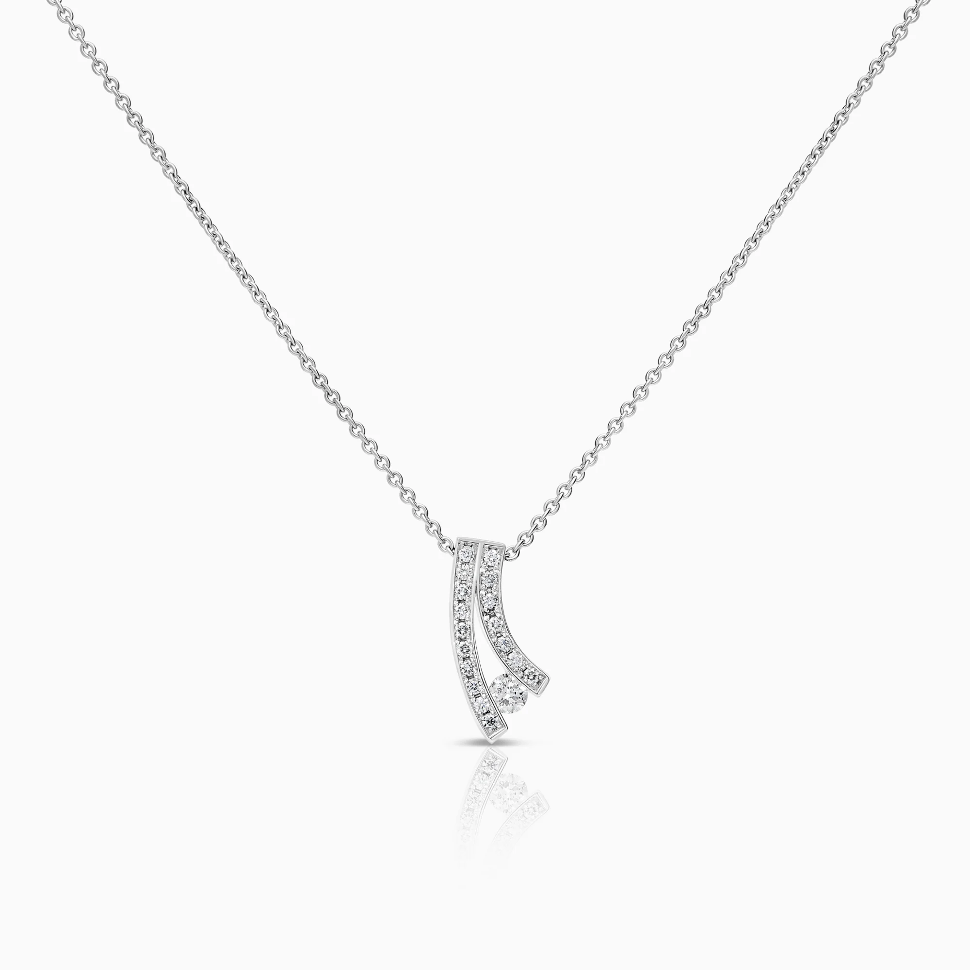 Necklace with diamond pendant 0.29ct 18K white gold