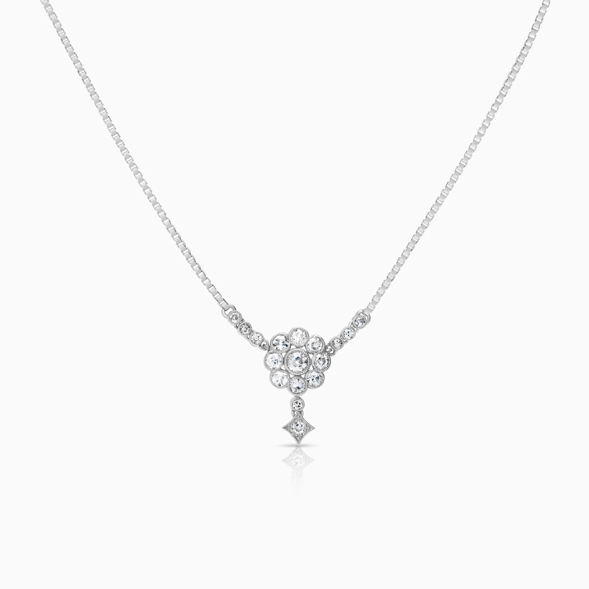 Necklace with diamond pendant 0.55ct 18K white gold