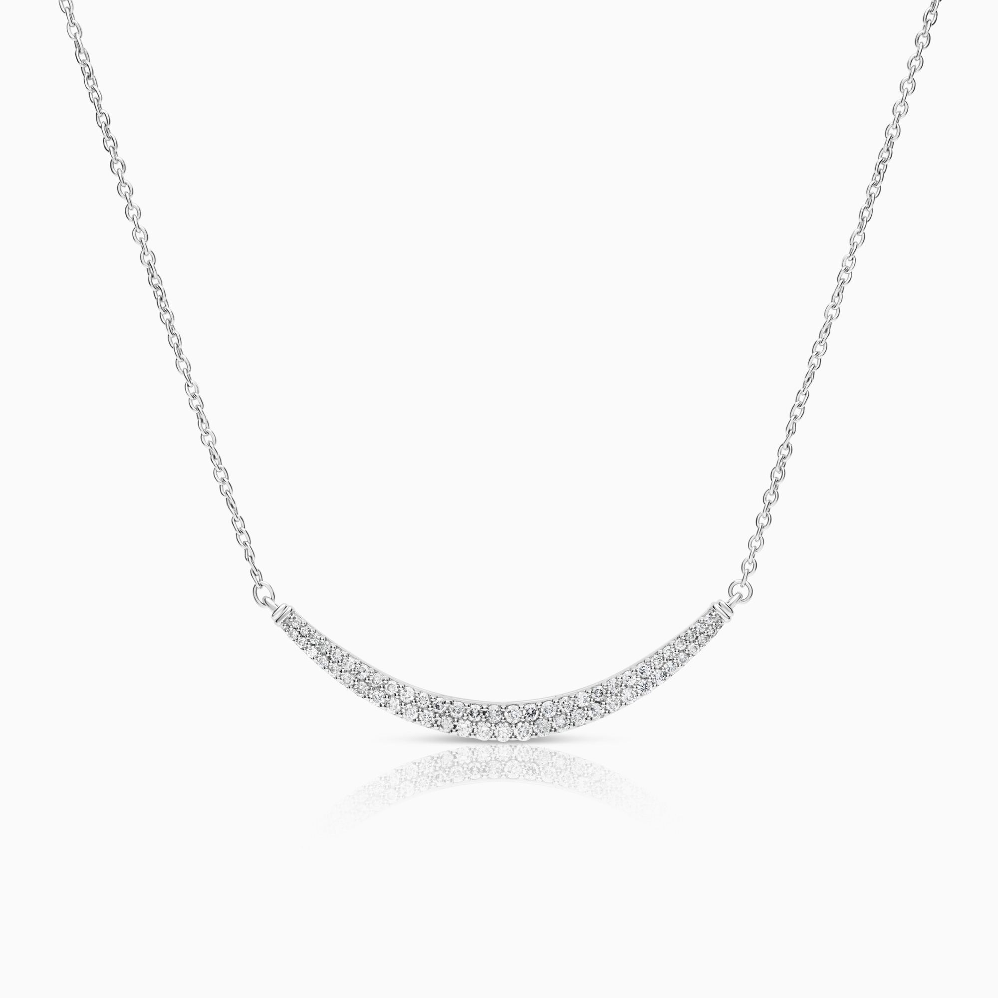 Necklace with diamond pendant 0.70ct 14K white gold
