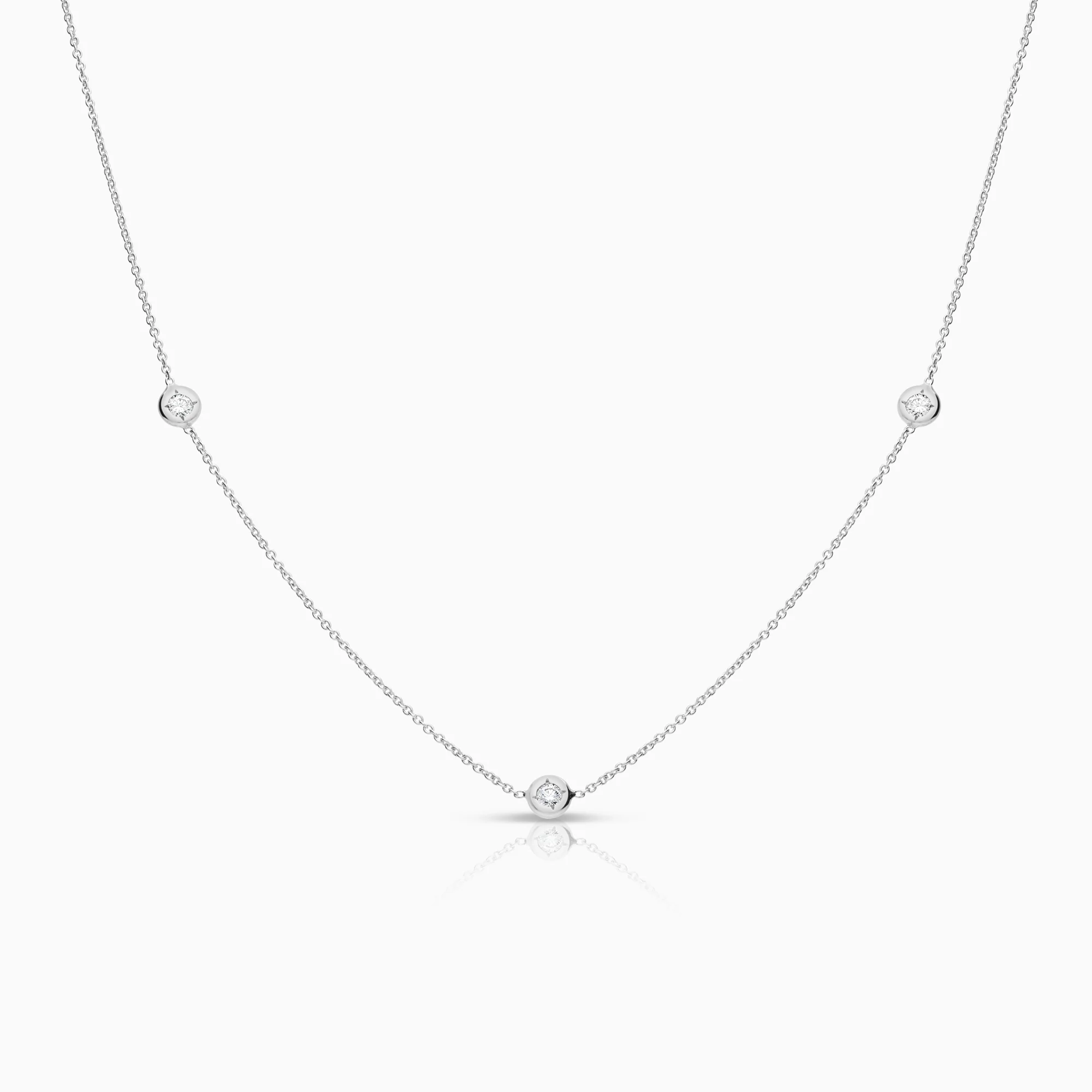 Necklace diamonds 0.15 ct 2.26g 18K white gold