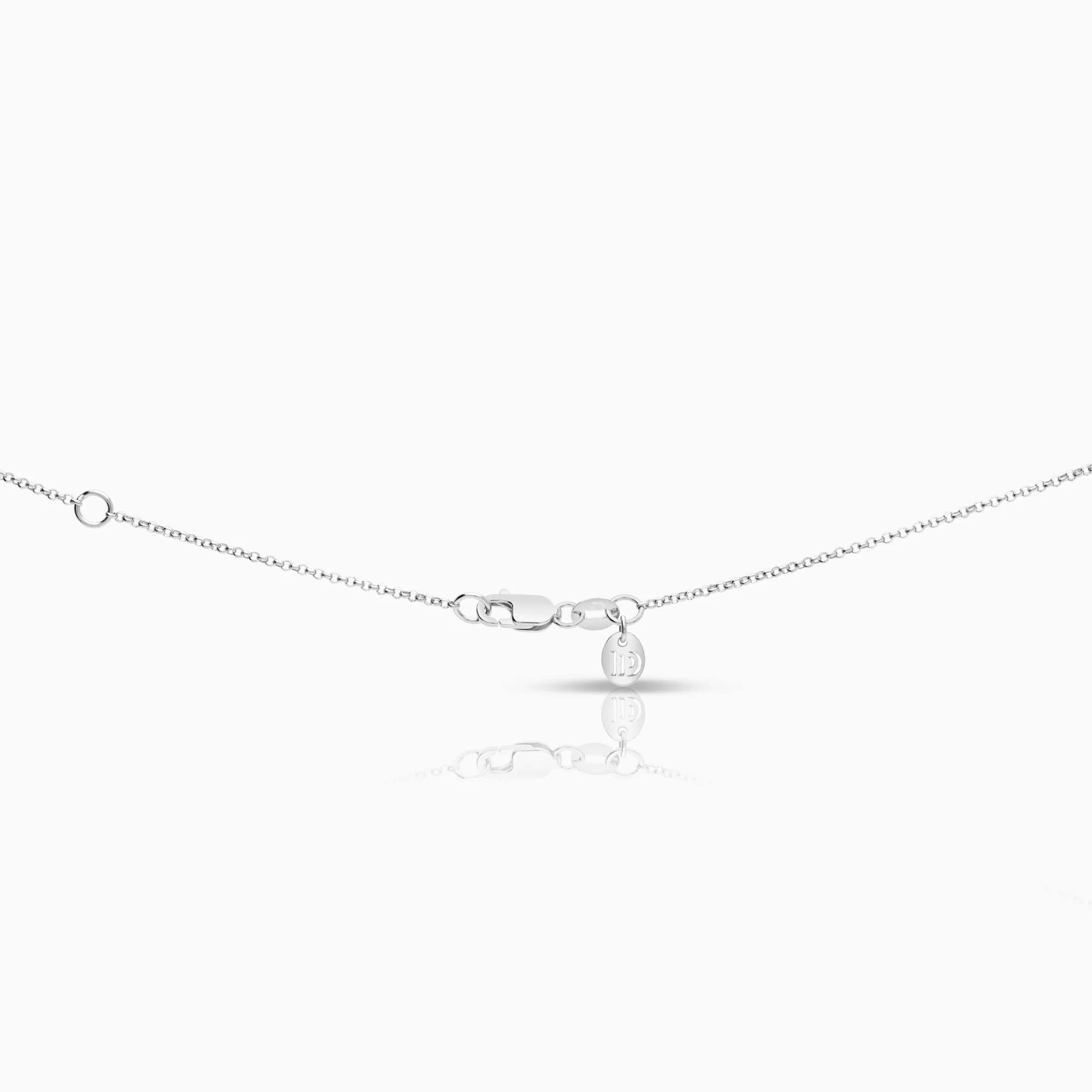 Halo necklace 0.09ct 14K white gold - Image 2