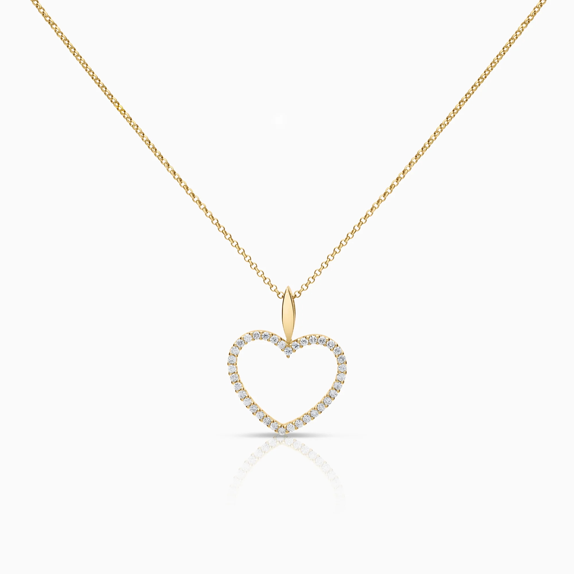 Heart Necklace with Diamonds 0.25ct 18K Gold