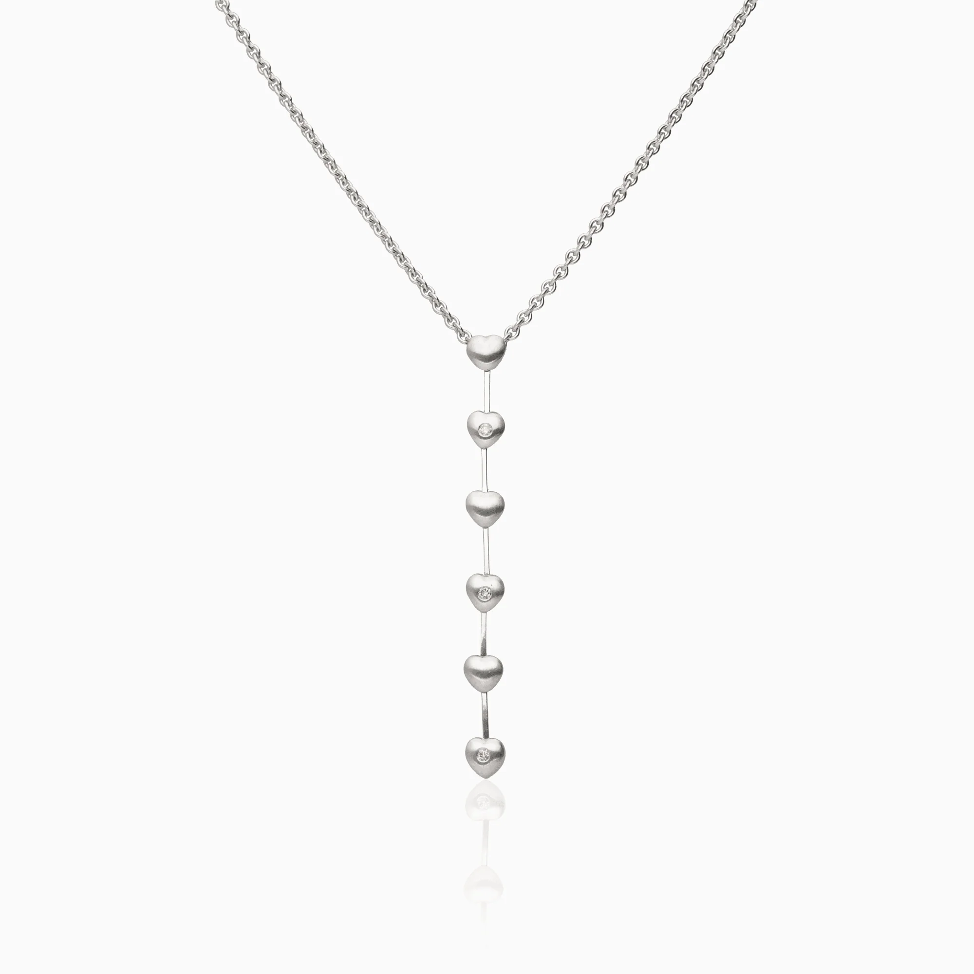 Necklace with diamond pendant 0.03ct 18K white gold