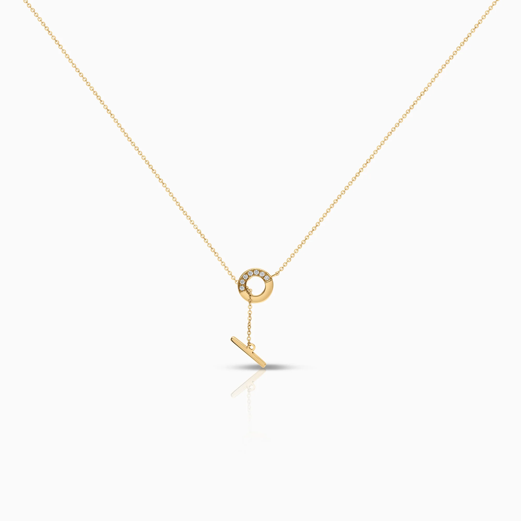 Necklace with diamond pendant 0.06ct 18K gold
