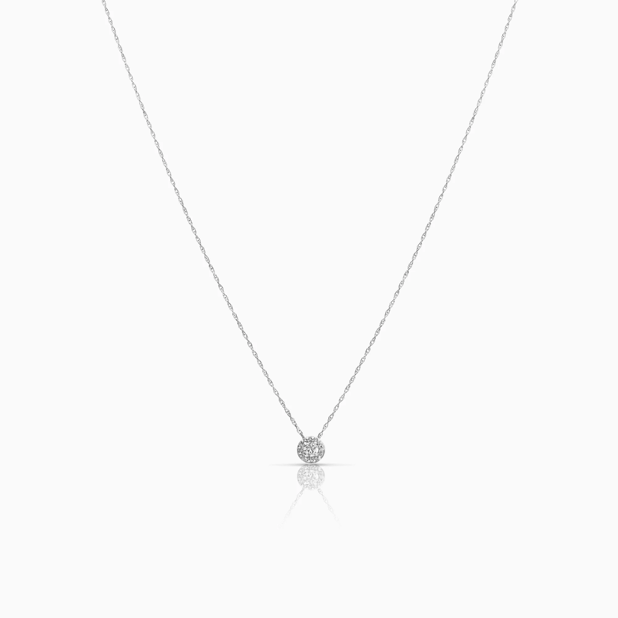 Necklace with diamond pendant 0.15ct 18K white gold