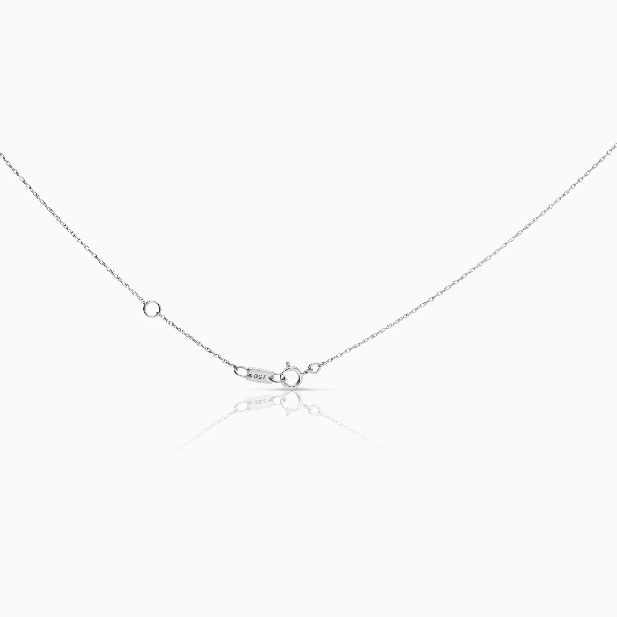 Necklace with diamond pendant 0.15ct 18K white gold - Image 2