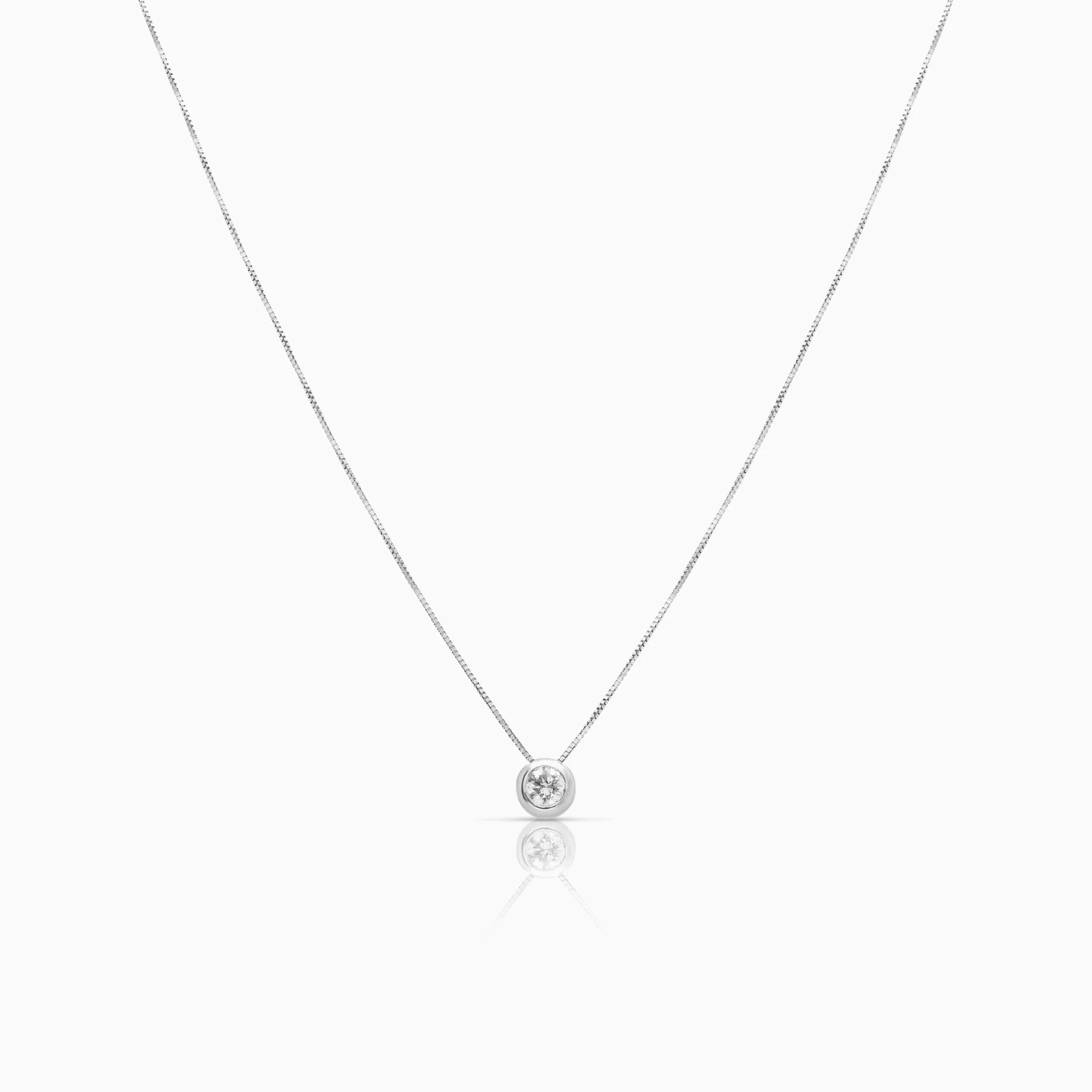 Necklace with diamond pendant 0.25ct 18K white gold