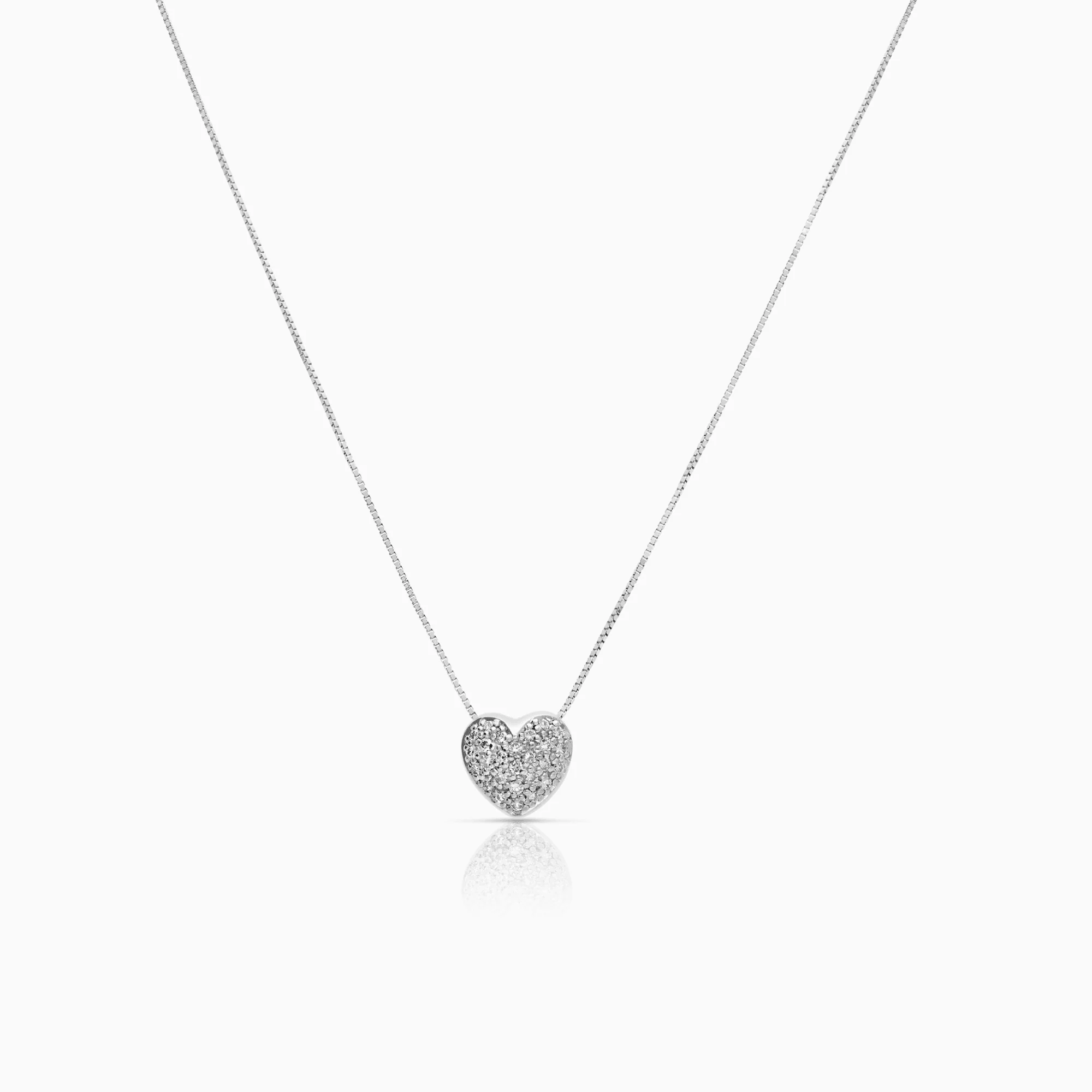 Necklace with diamond pendant 0.26ct 18K white gold