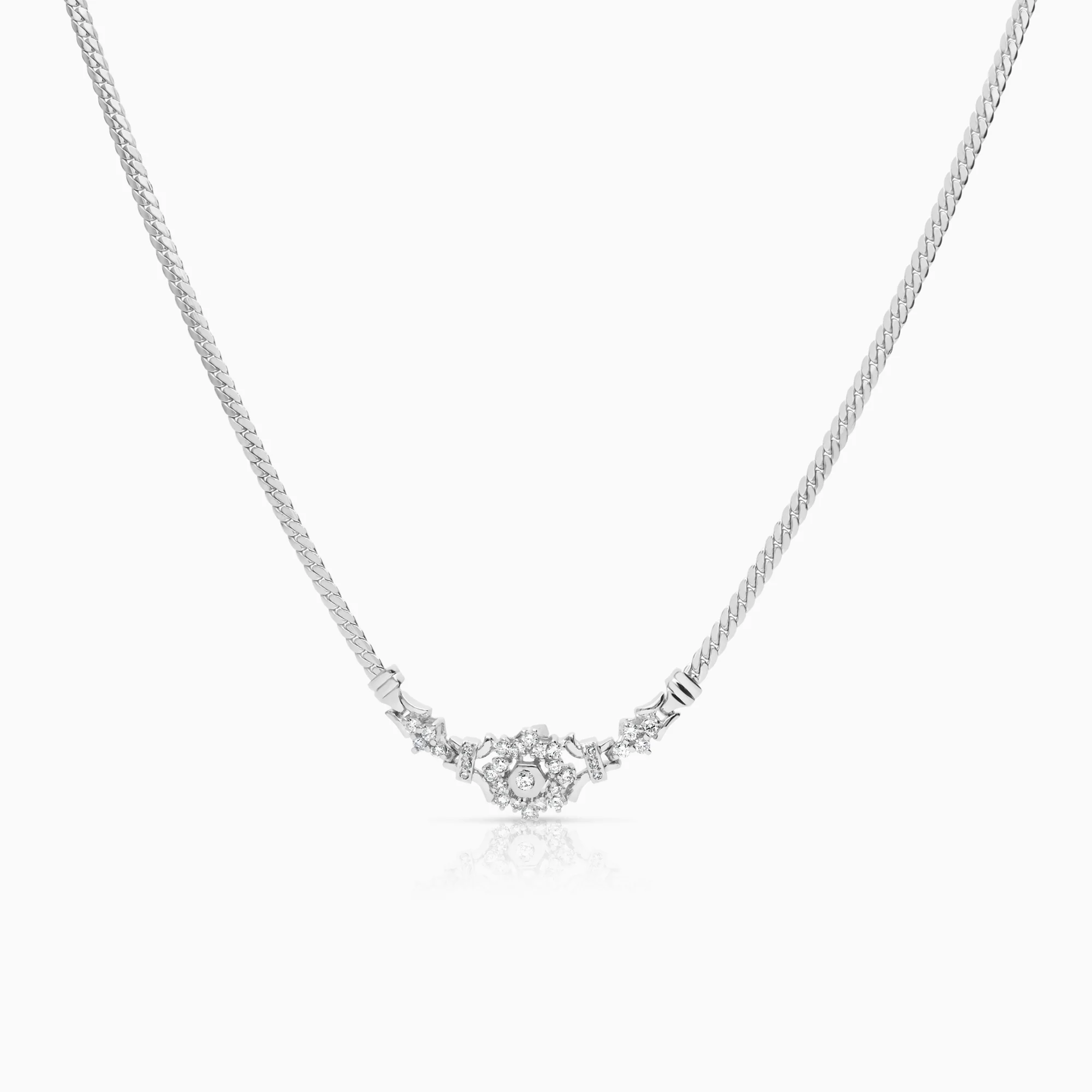 Necklace with diamond pendant 0.46ct 18K white gold