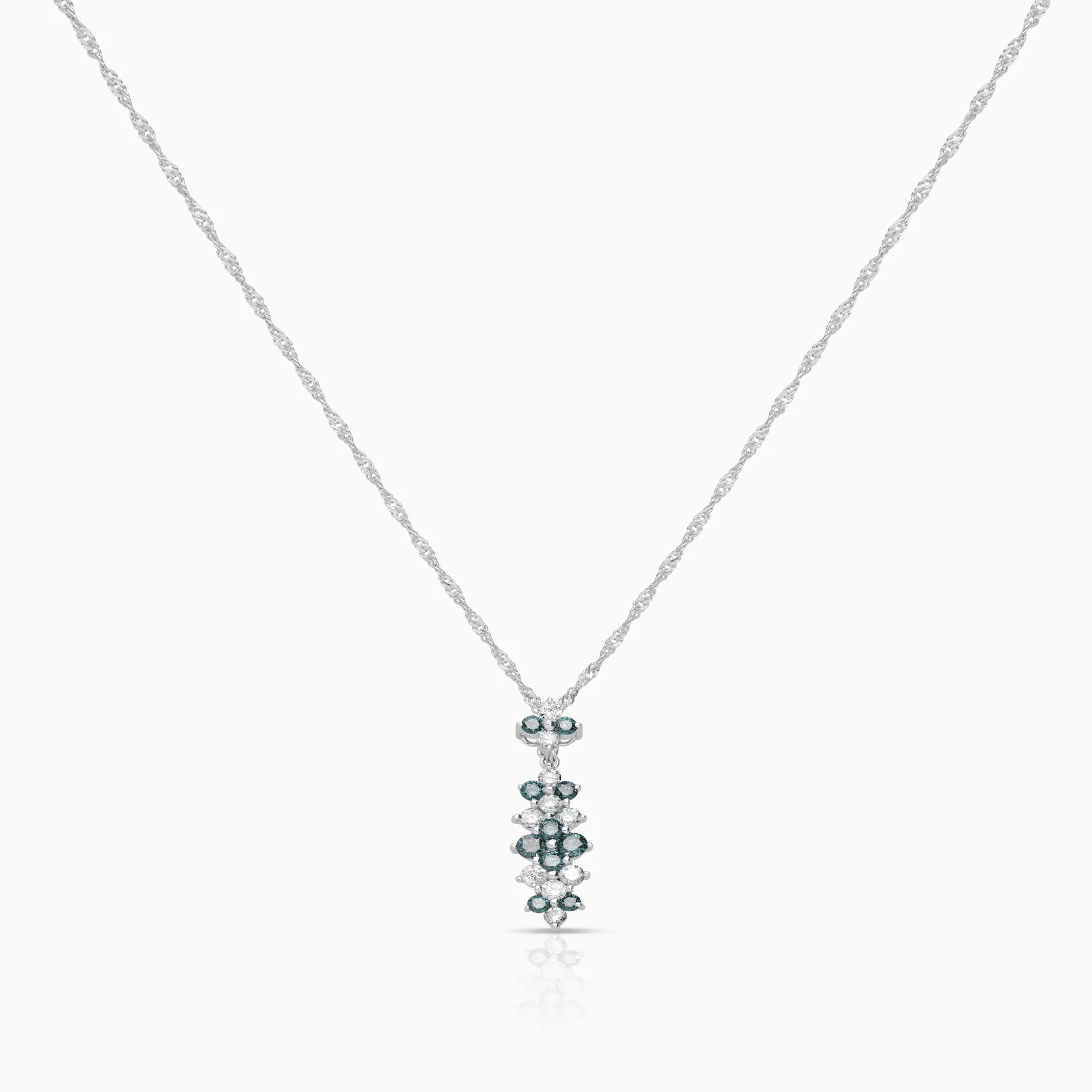 Necklace with diamond pendant 0.64ct 14K white gold
