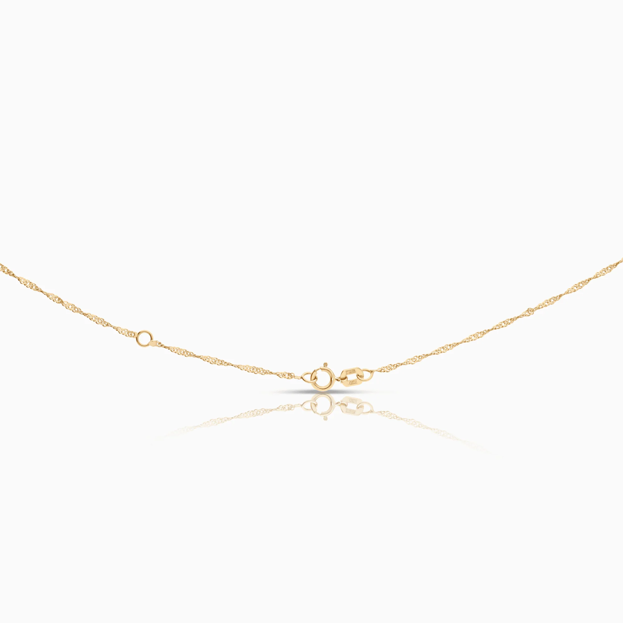 Necklace with heart diamond pendant 0.03ct 18K gold - Image 2