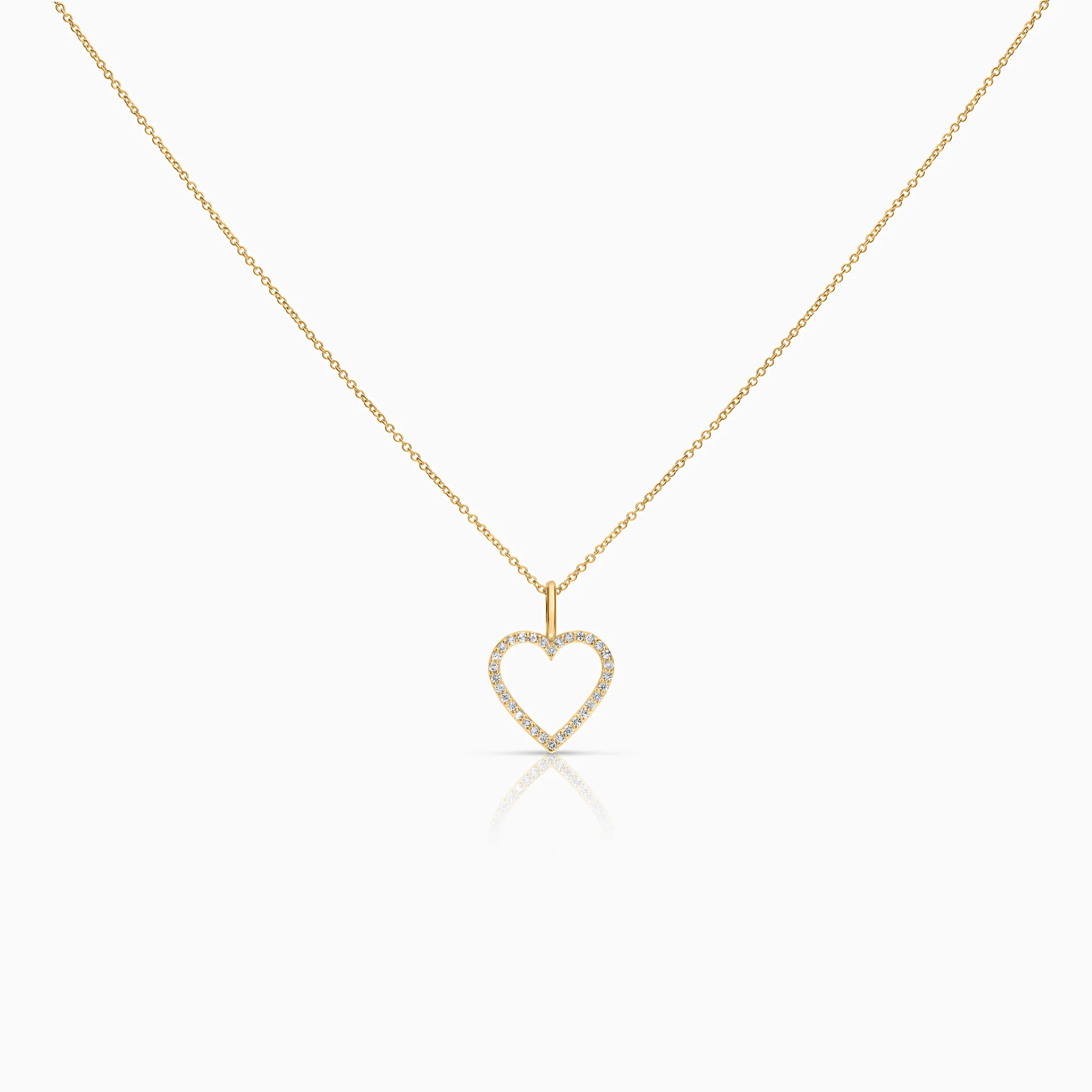 Necklace with heart diamond pendant 0.16ct 18K gold