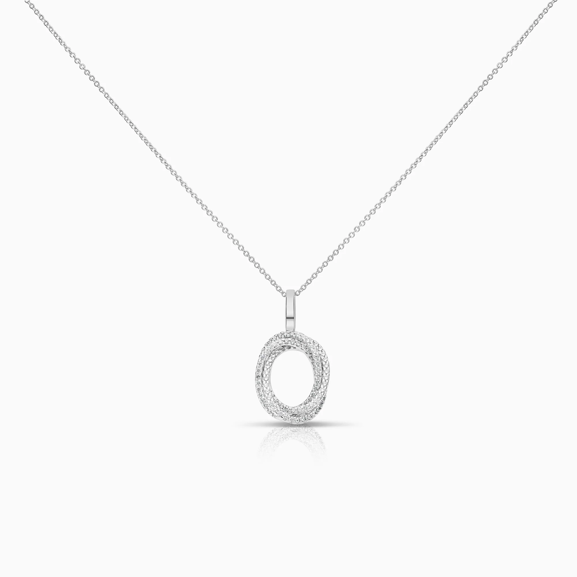 Necklace with pendant 0.50 ct 4.82g 18K white gold