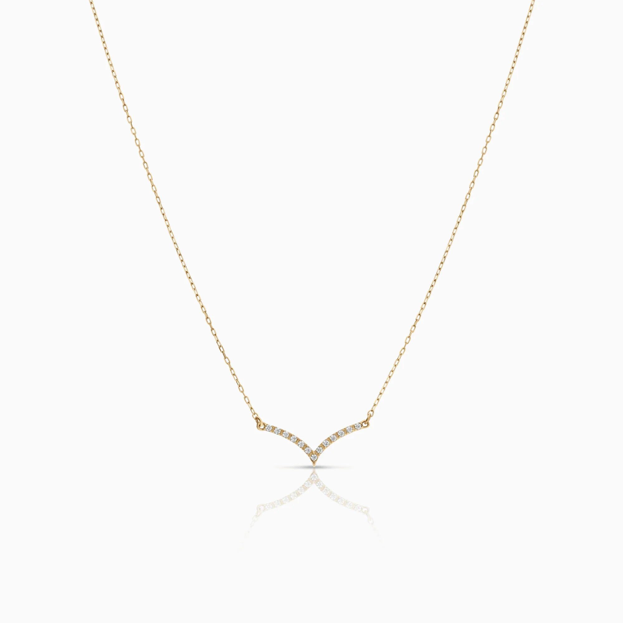 Necklace with cubic pendant 1.40g 18K gold