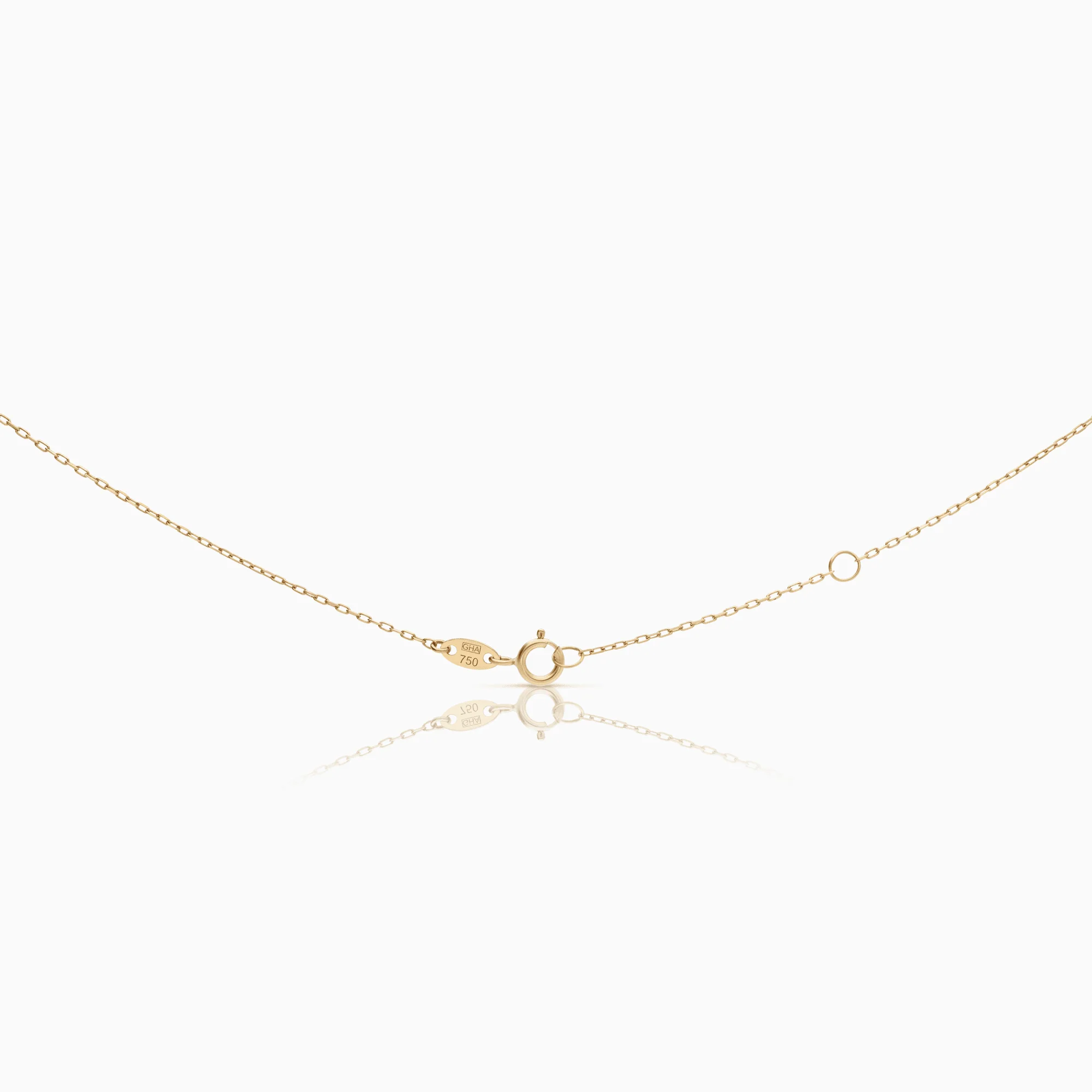 Necklace with cubic pendant 1.40g 18K gold - Image 2
