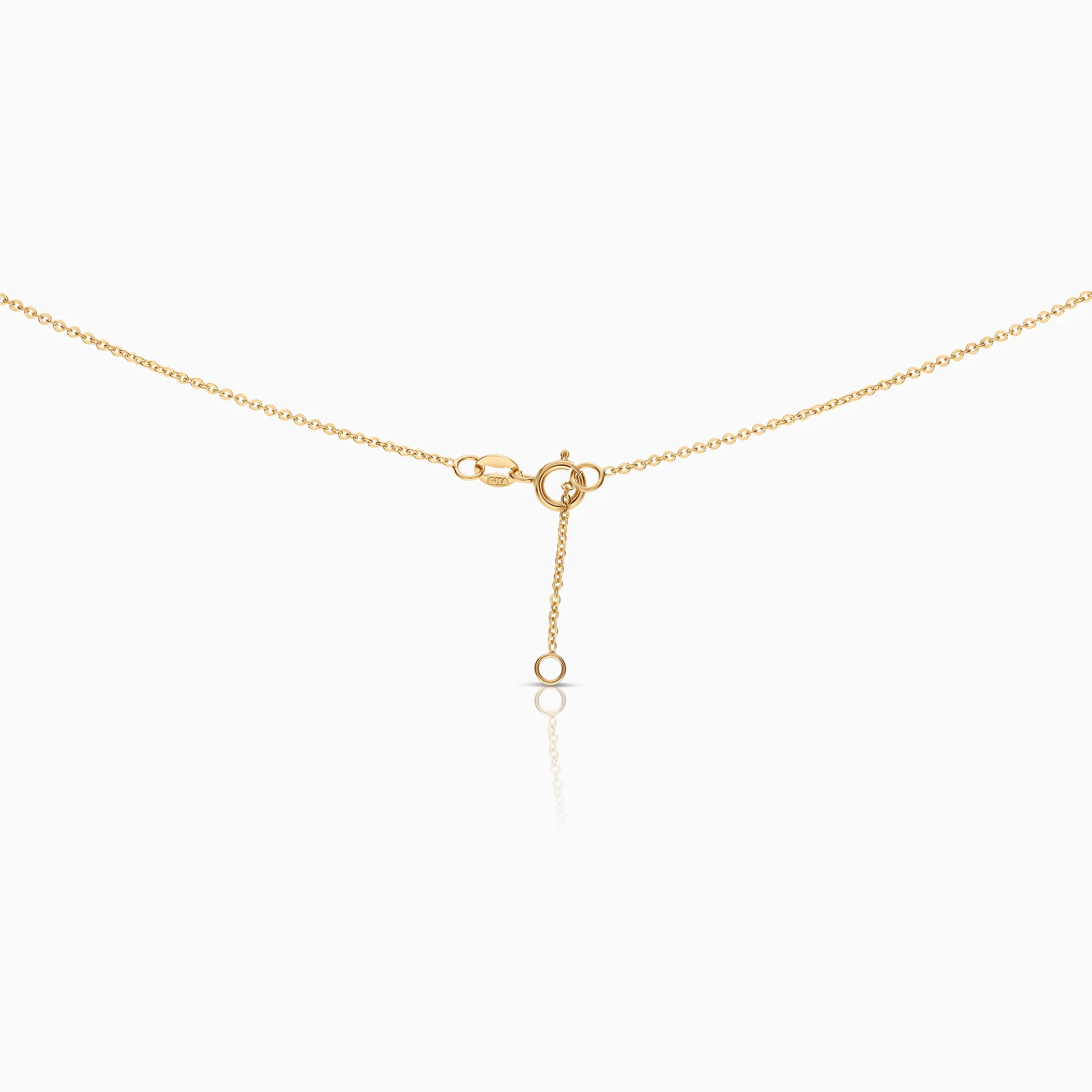 Necklace with pendant sapphires and diamond 0.005ct 18K gold - Image 2