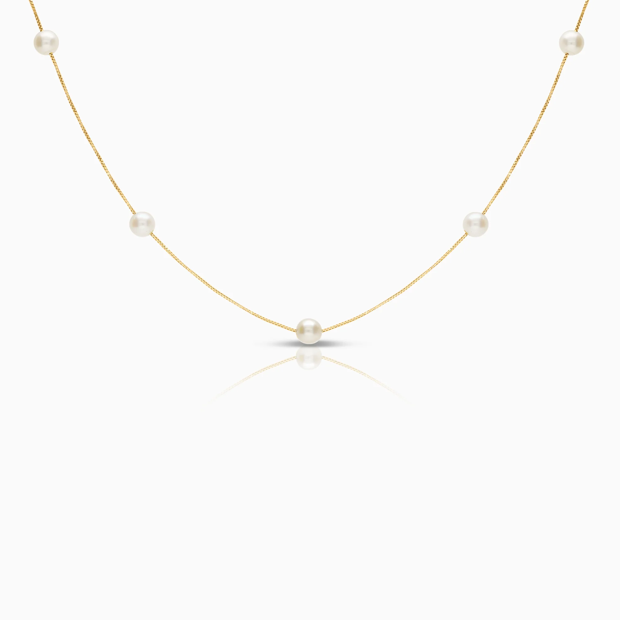 Necklace with pearls 2.35g 18K gold