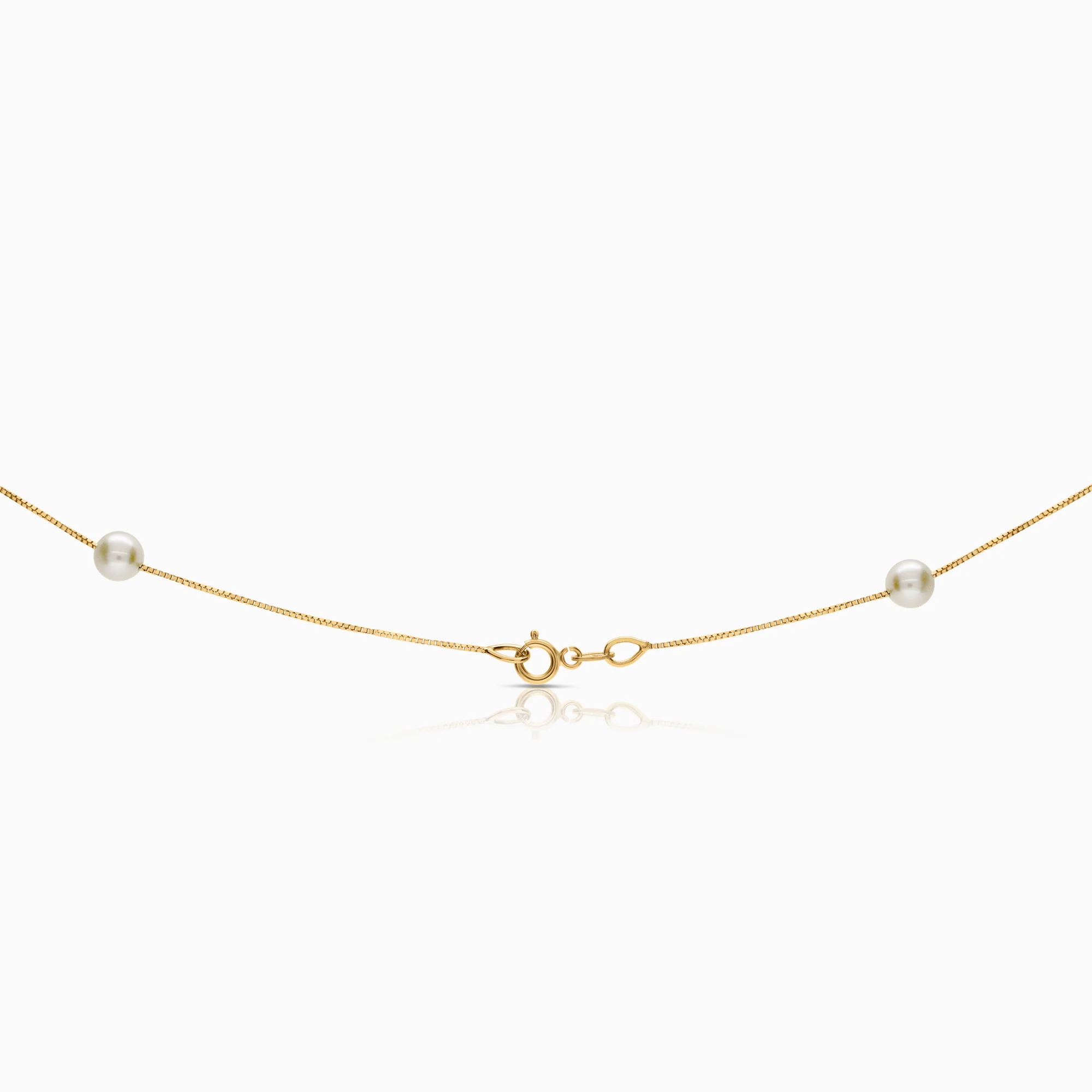 Necklace with pearls 2.35g 18K gold - Image 2