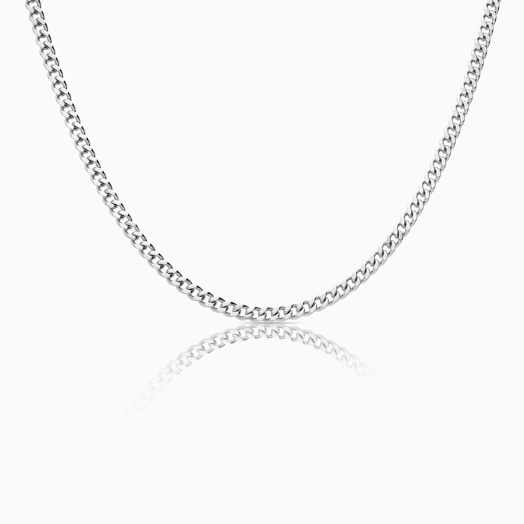 Curb necklace 25.06g 18K white gold