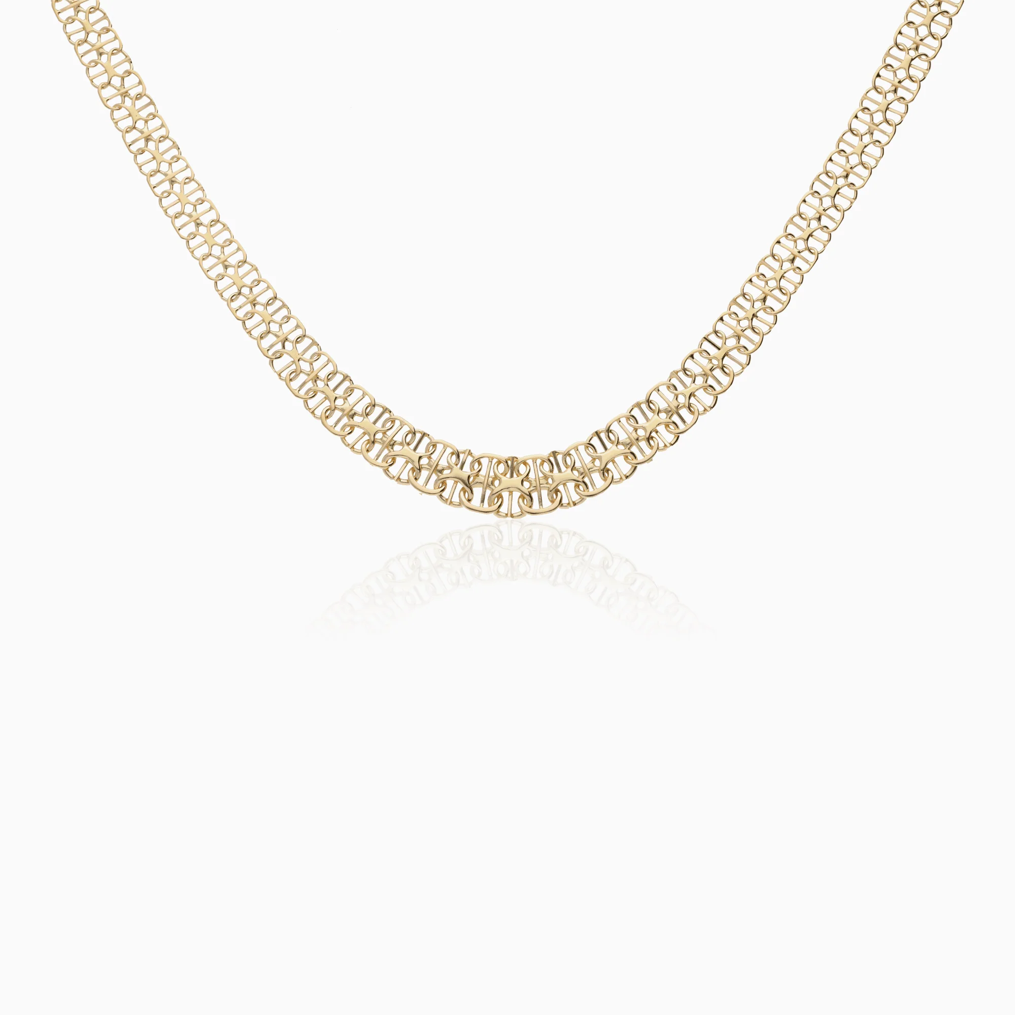 X-link necklace with bar 12.25g 18K gold