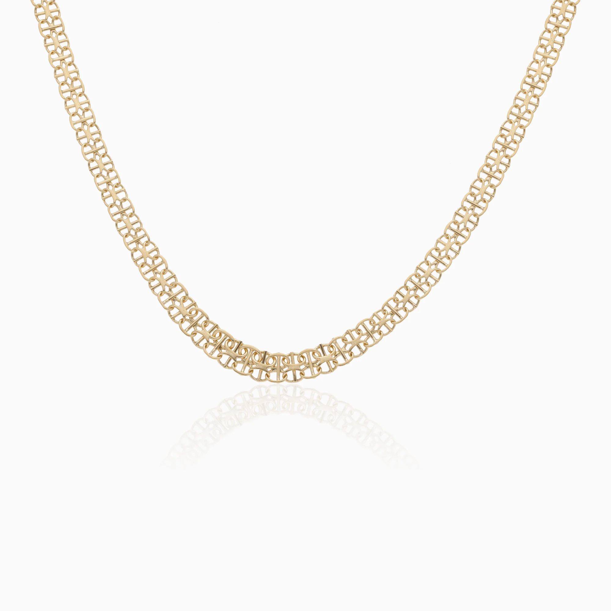 X-Link Necklace with Bar 12.8g 18K Gold