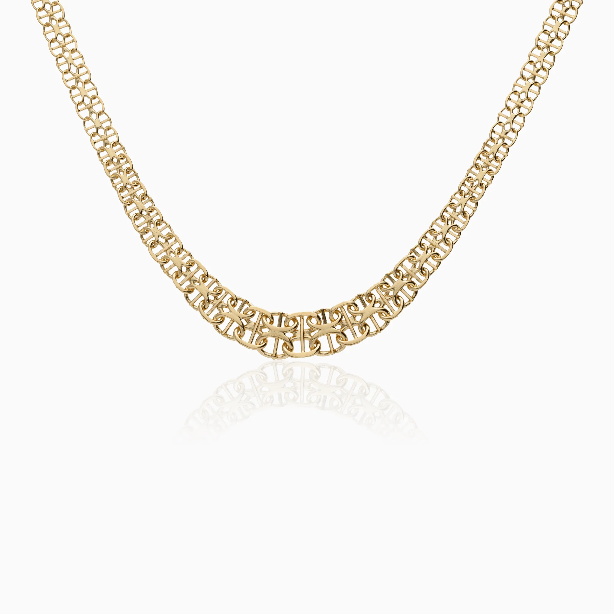 Necklace X-link with bar 15.32g 18K gold