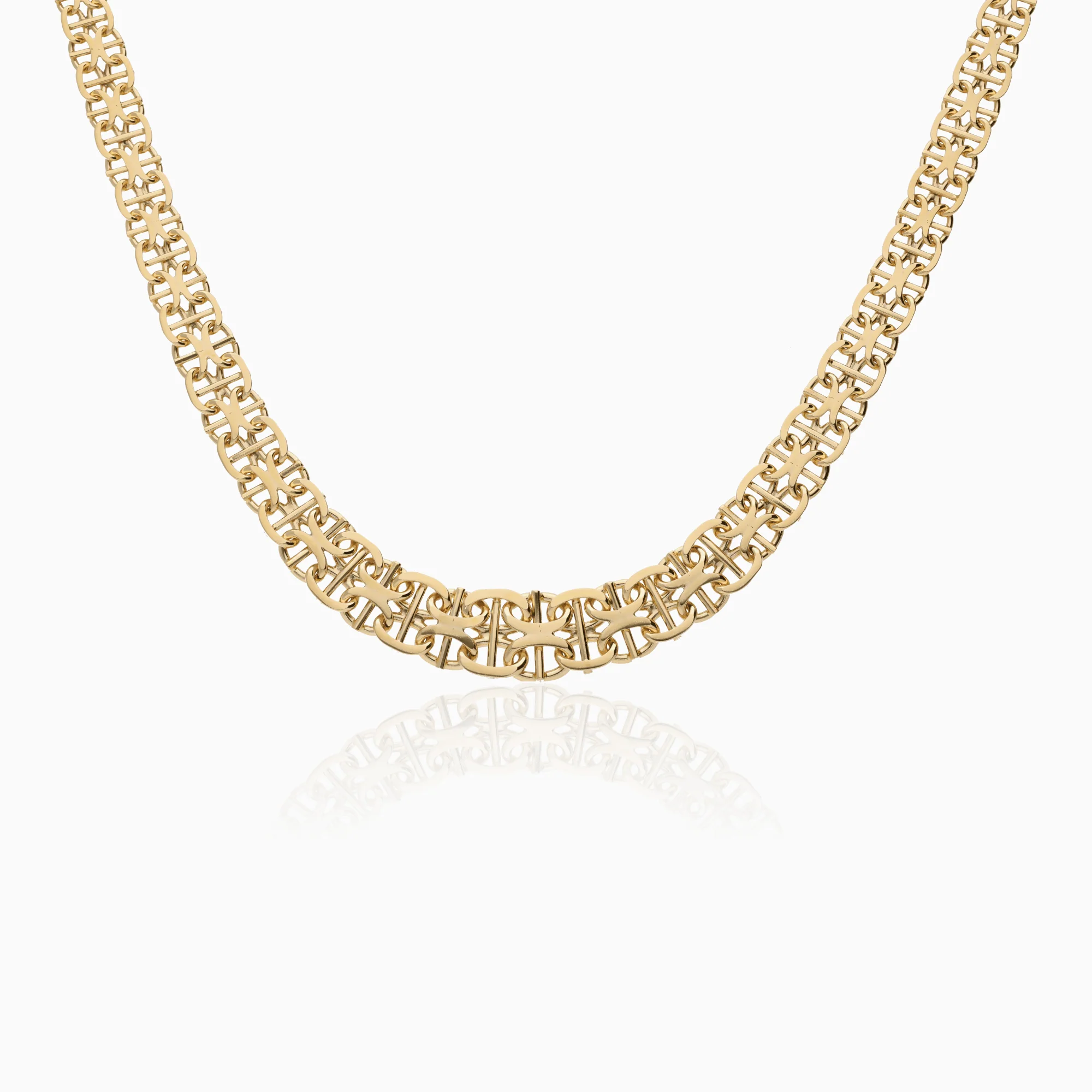 Necklace X-link with bar 24.80g 18K gold