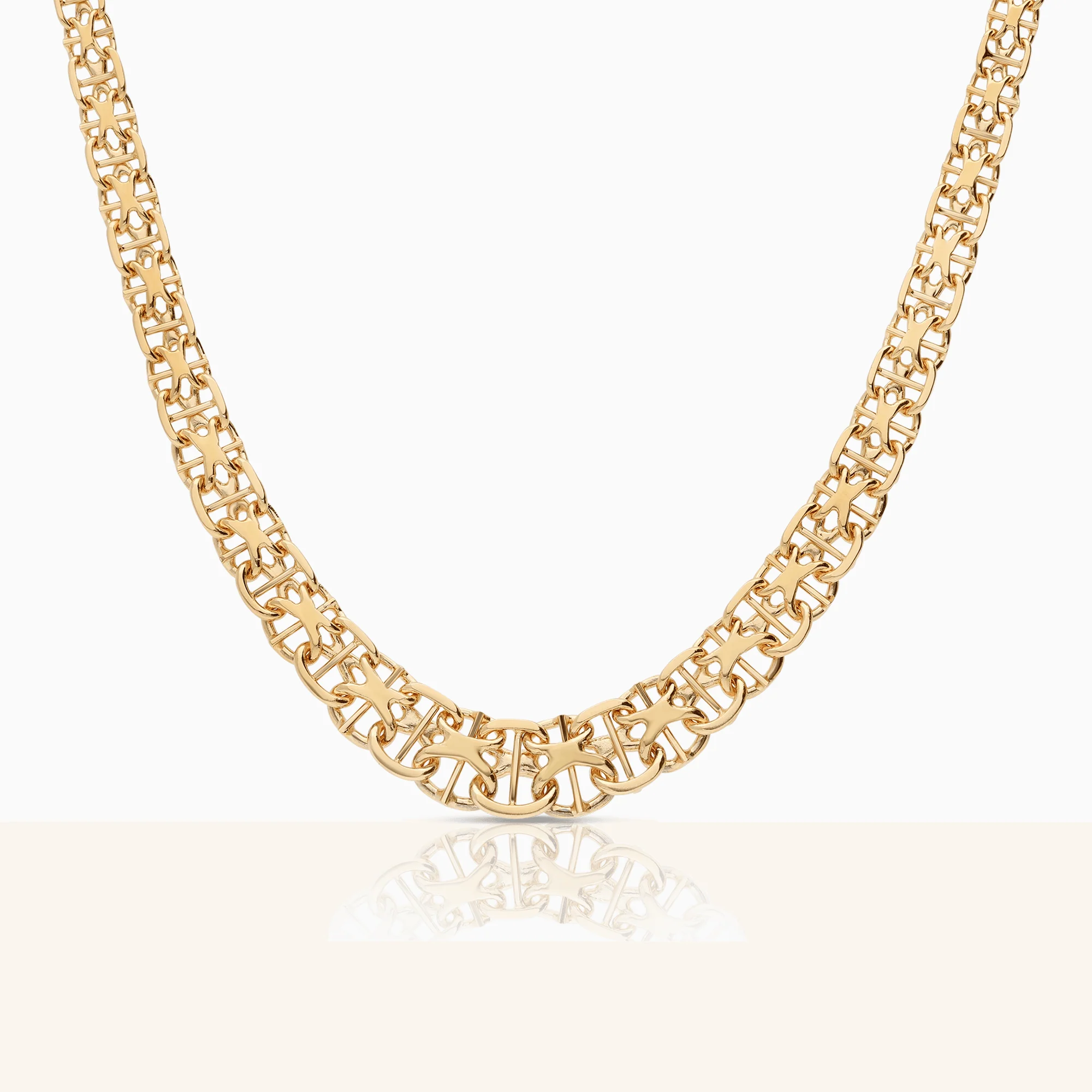 X-link necklace with bar 25.40g 18K gold
