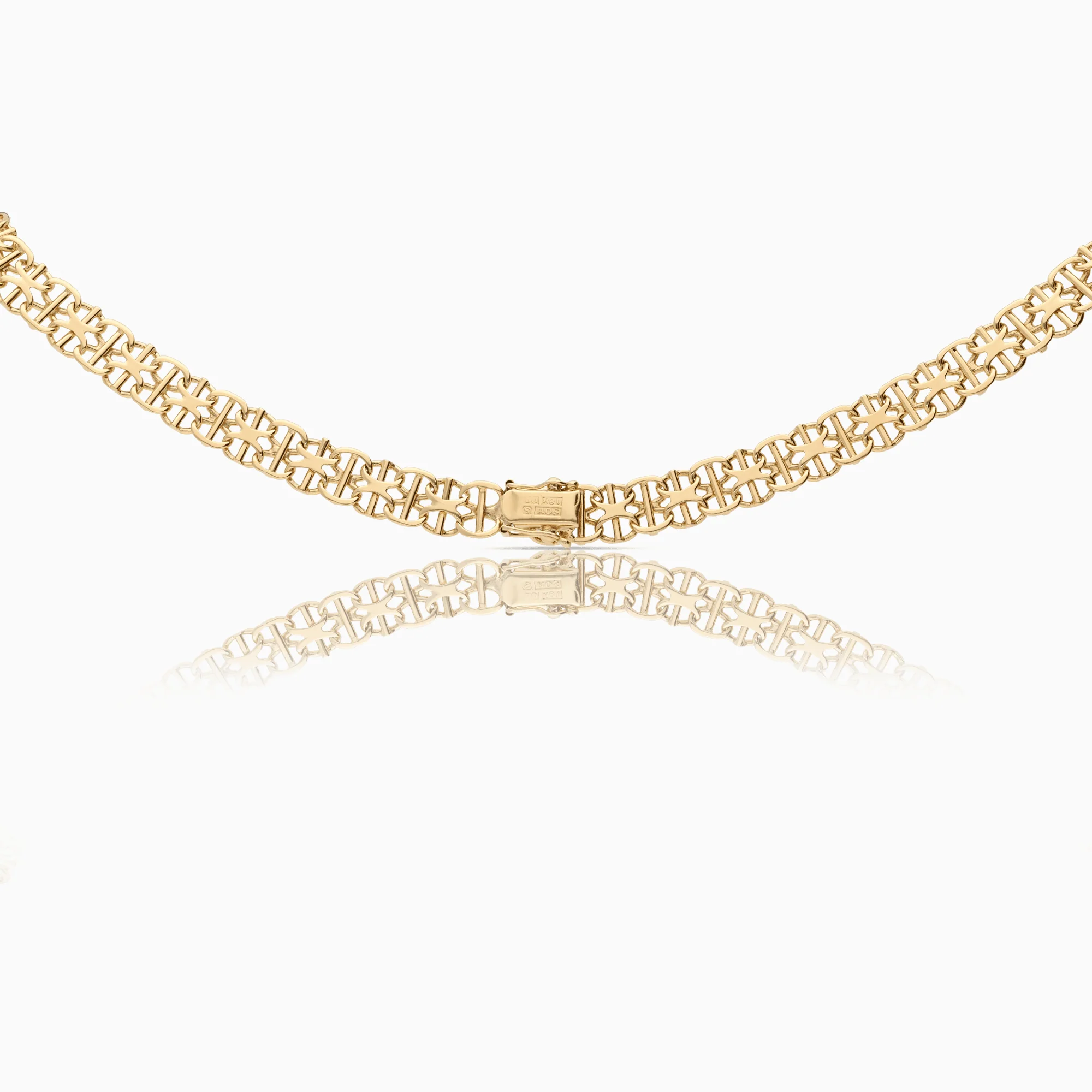 Necklace x-link with bar 25.88g 18K gold - Image 2