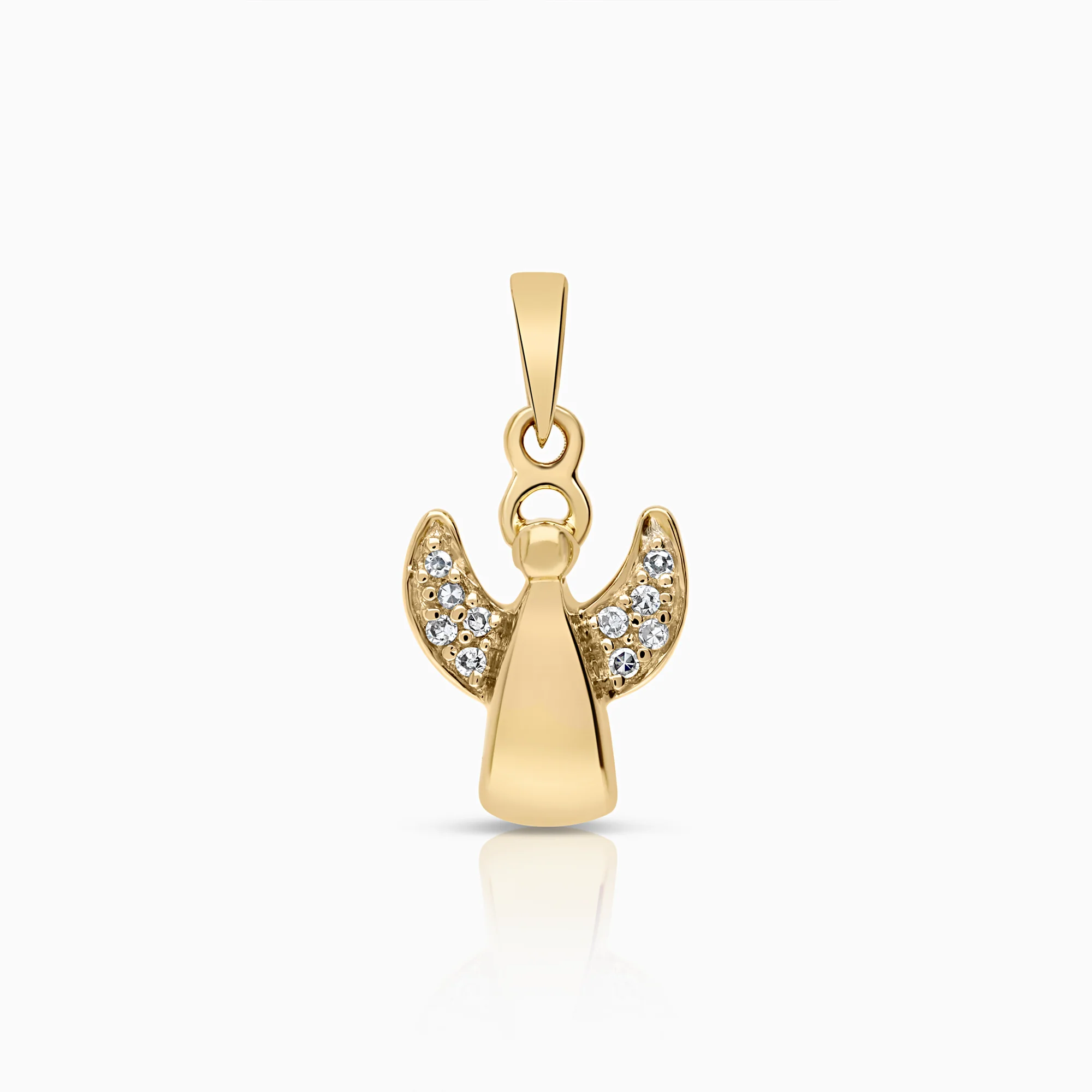 Angel pendant 0.03ct 18K gold