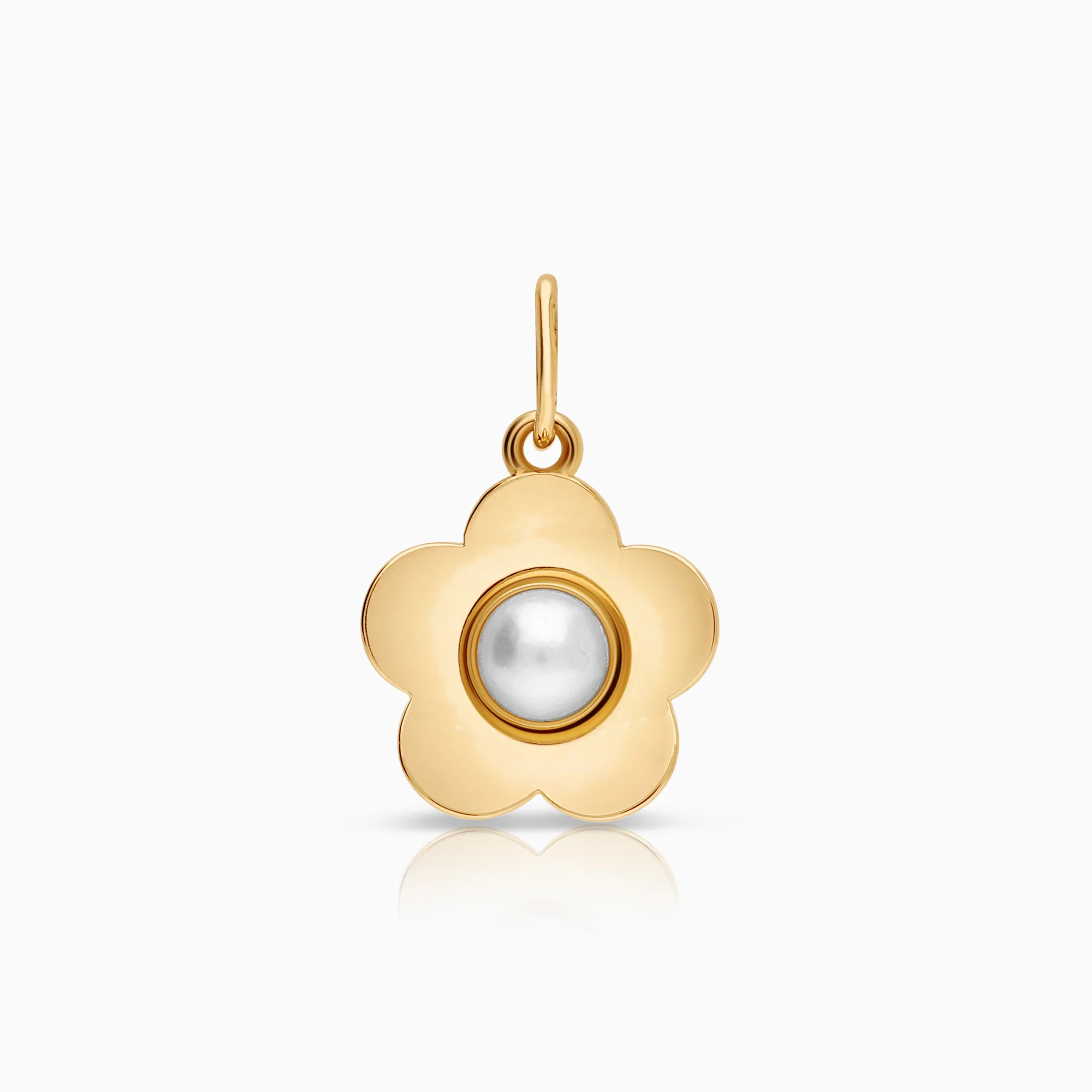 Pendant flower cultured pearl 0.63g 18K gold