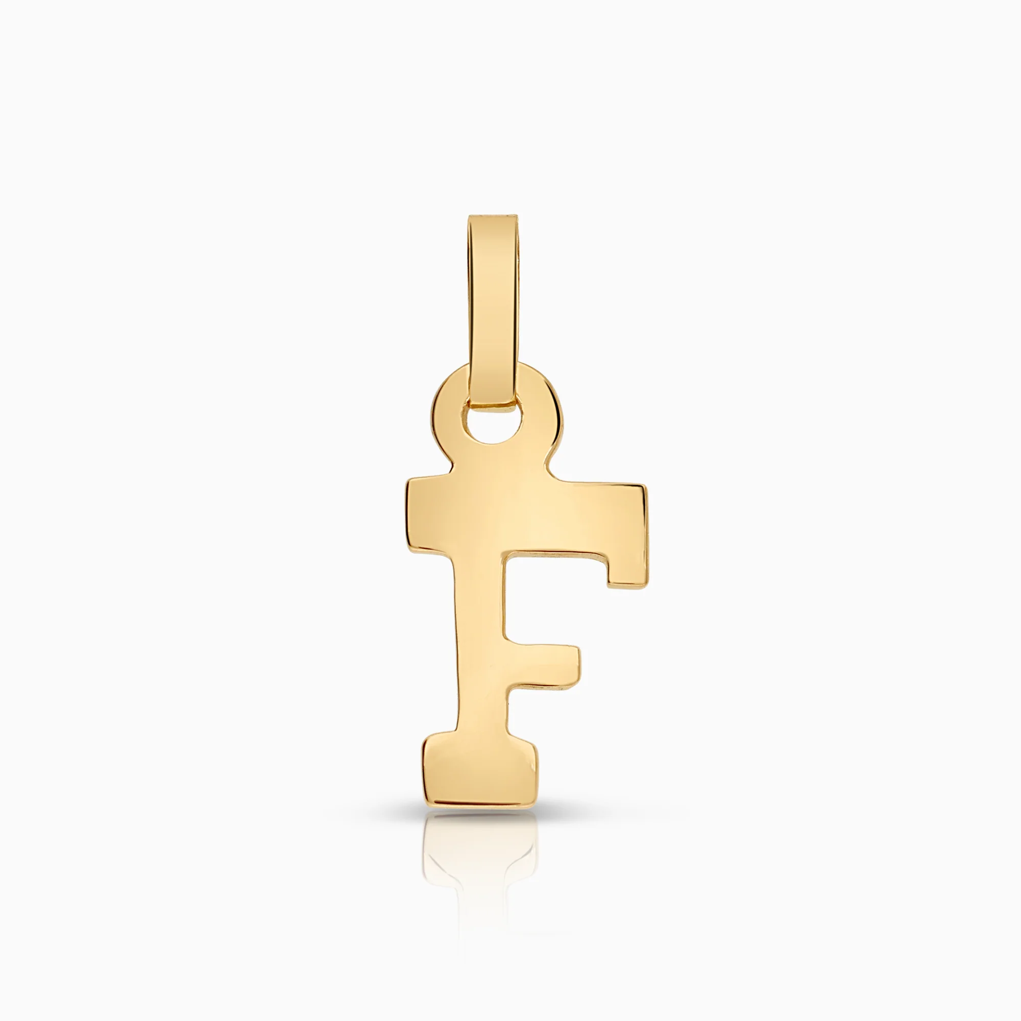 Pendant letter F 0.36g 18K gold