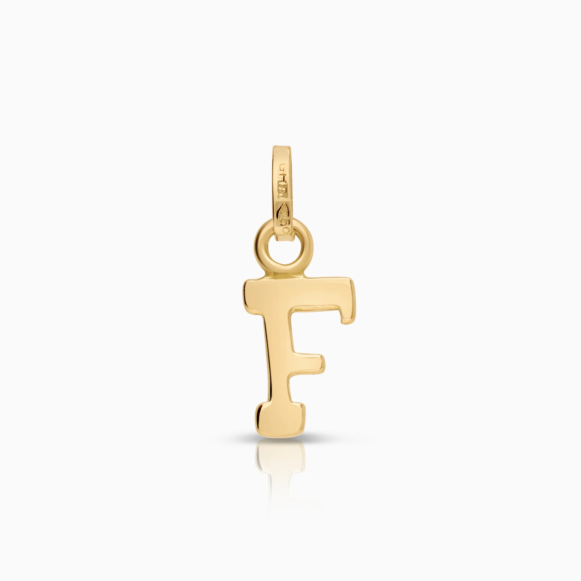 Pendant letter F 0.63g 18K gold