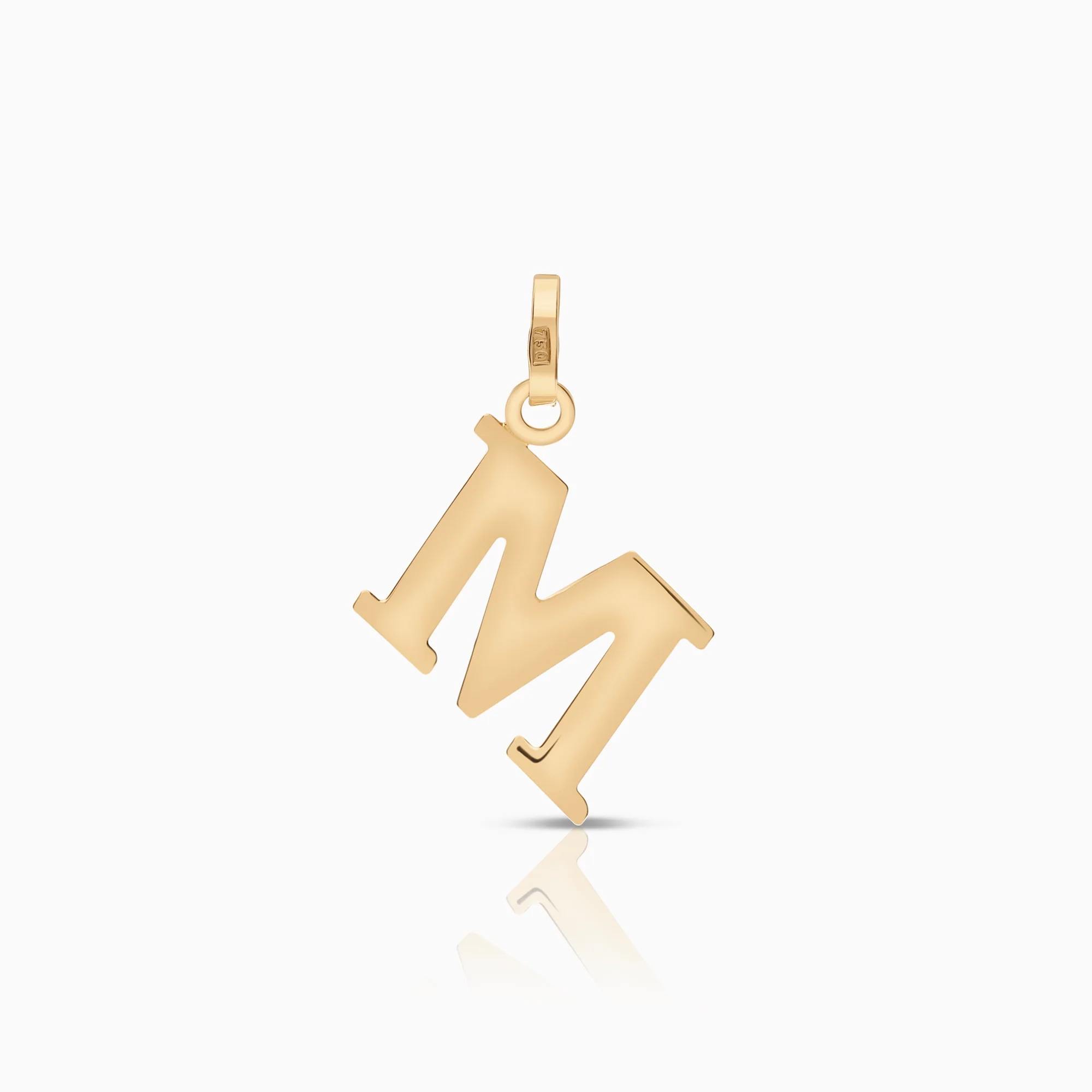 Letter M pendant 0.42g 18K gold