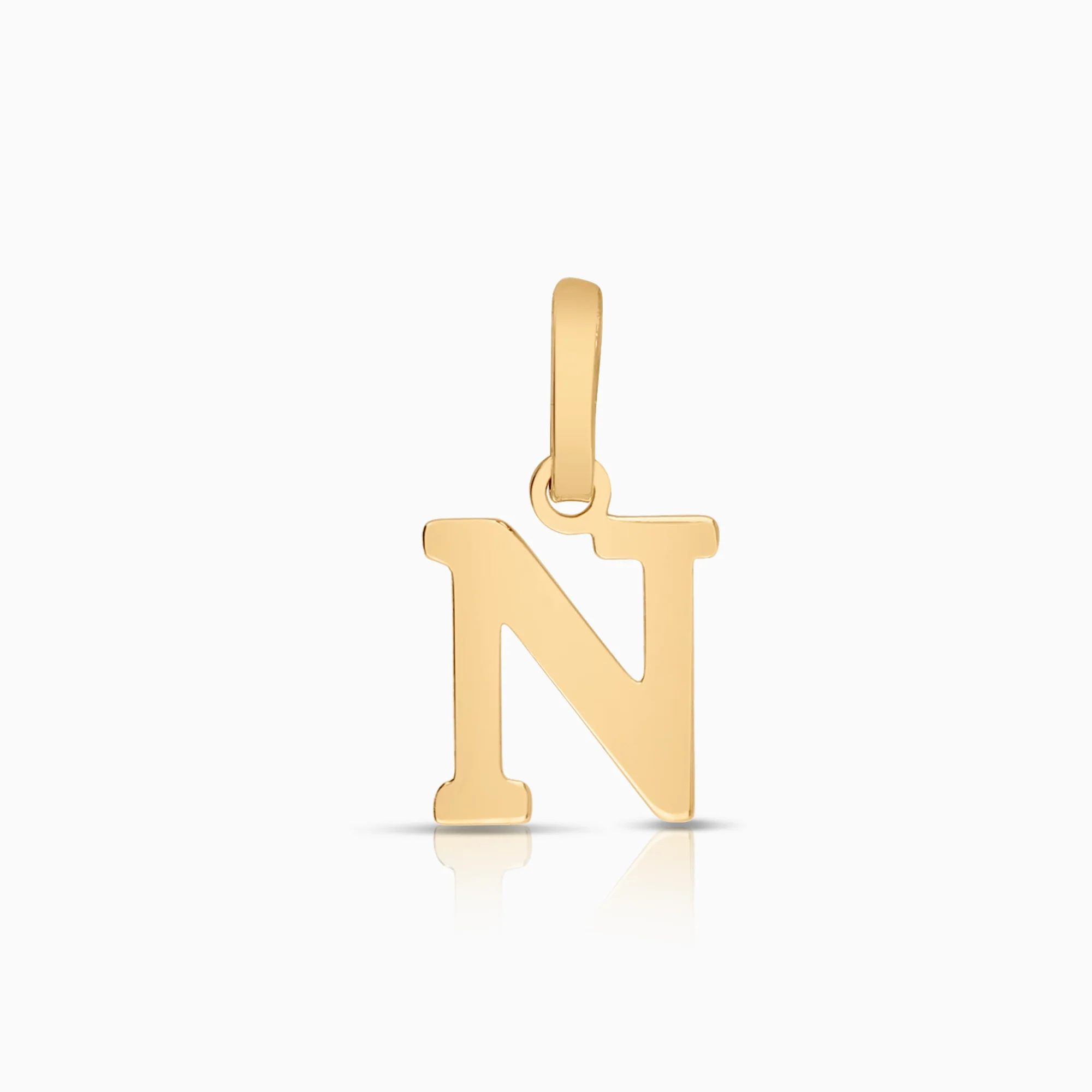 Letter N pendant 0.20g 18K gold