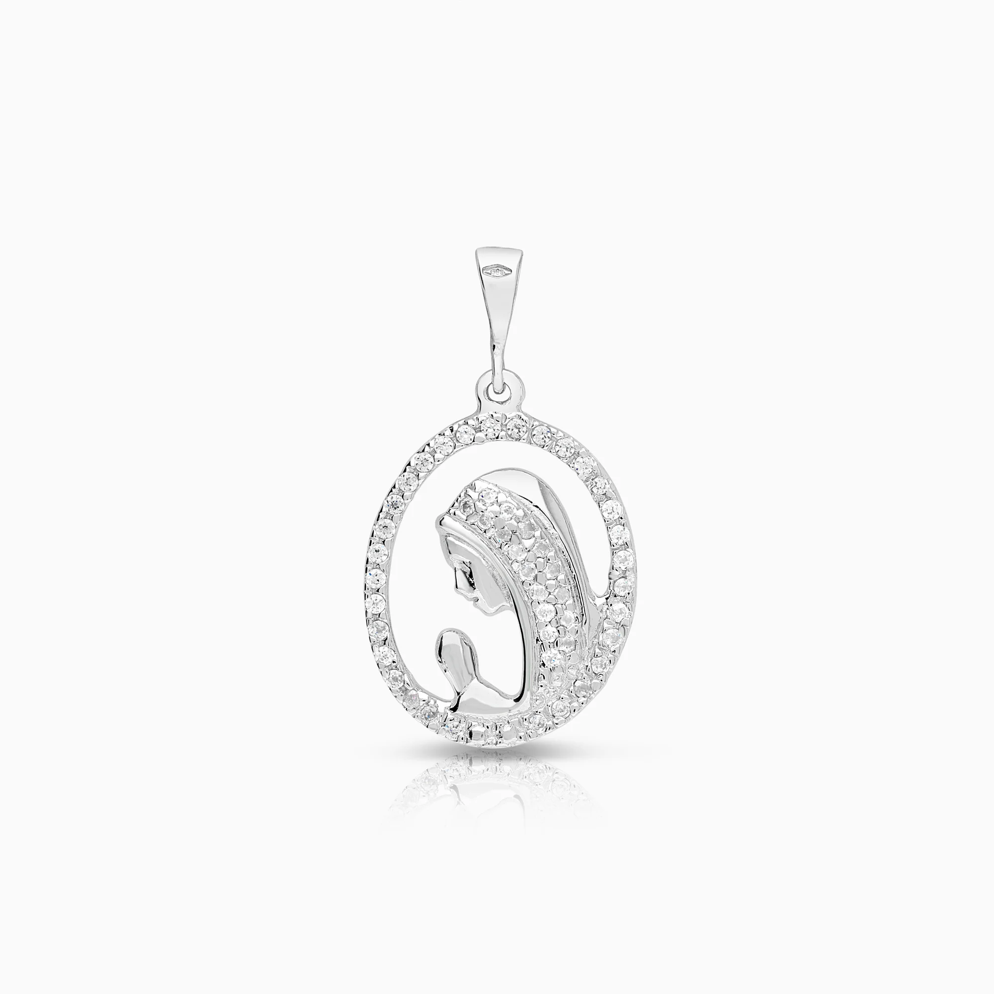 Pendant cubic zirconia 1.87g 14K white gold