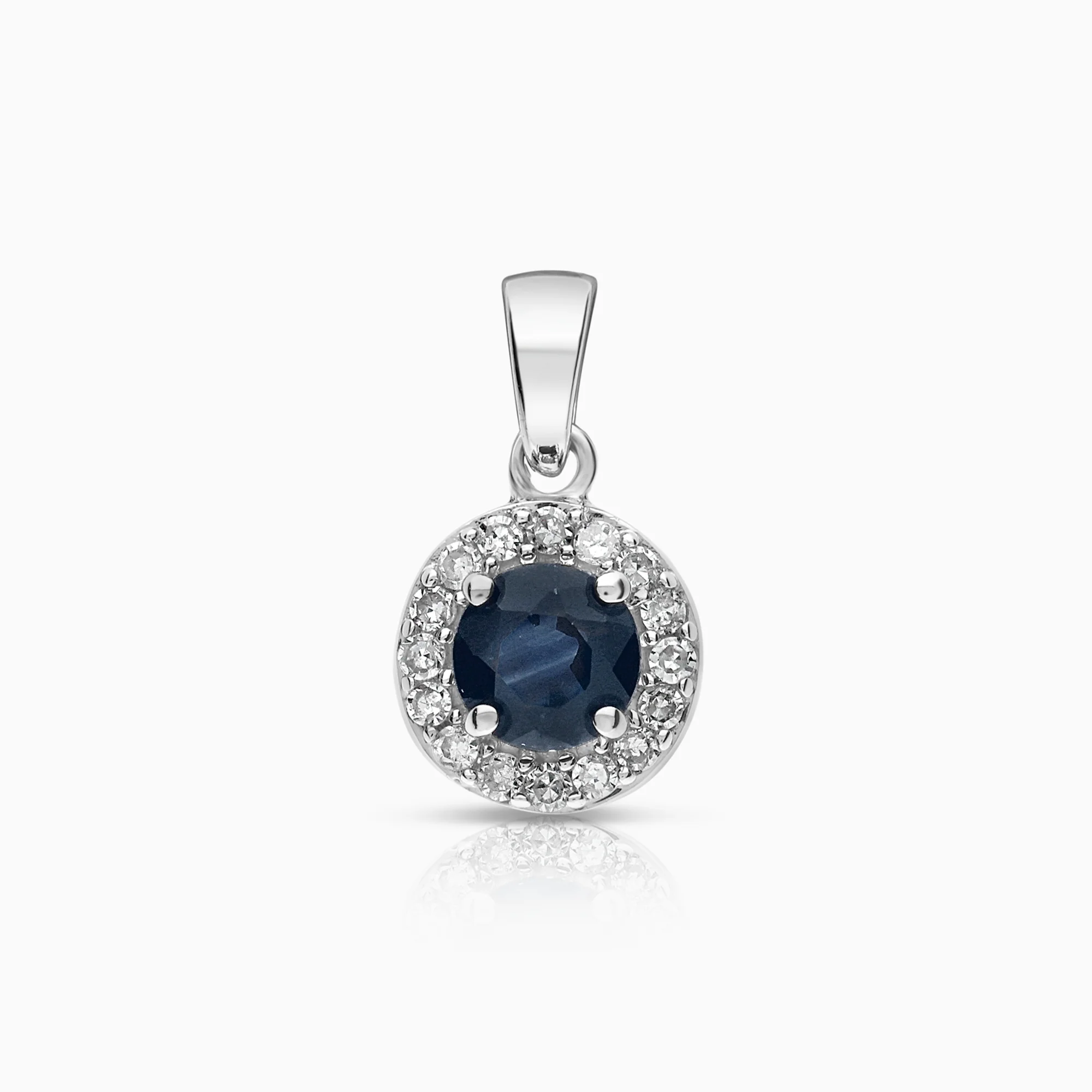 Pendant Halo 0.10ct 18K white gold